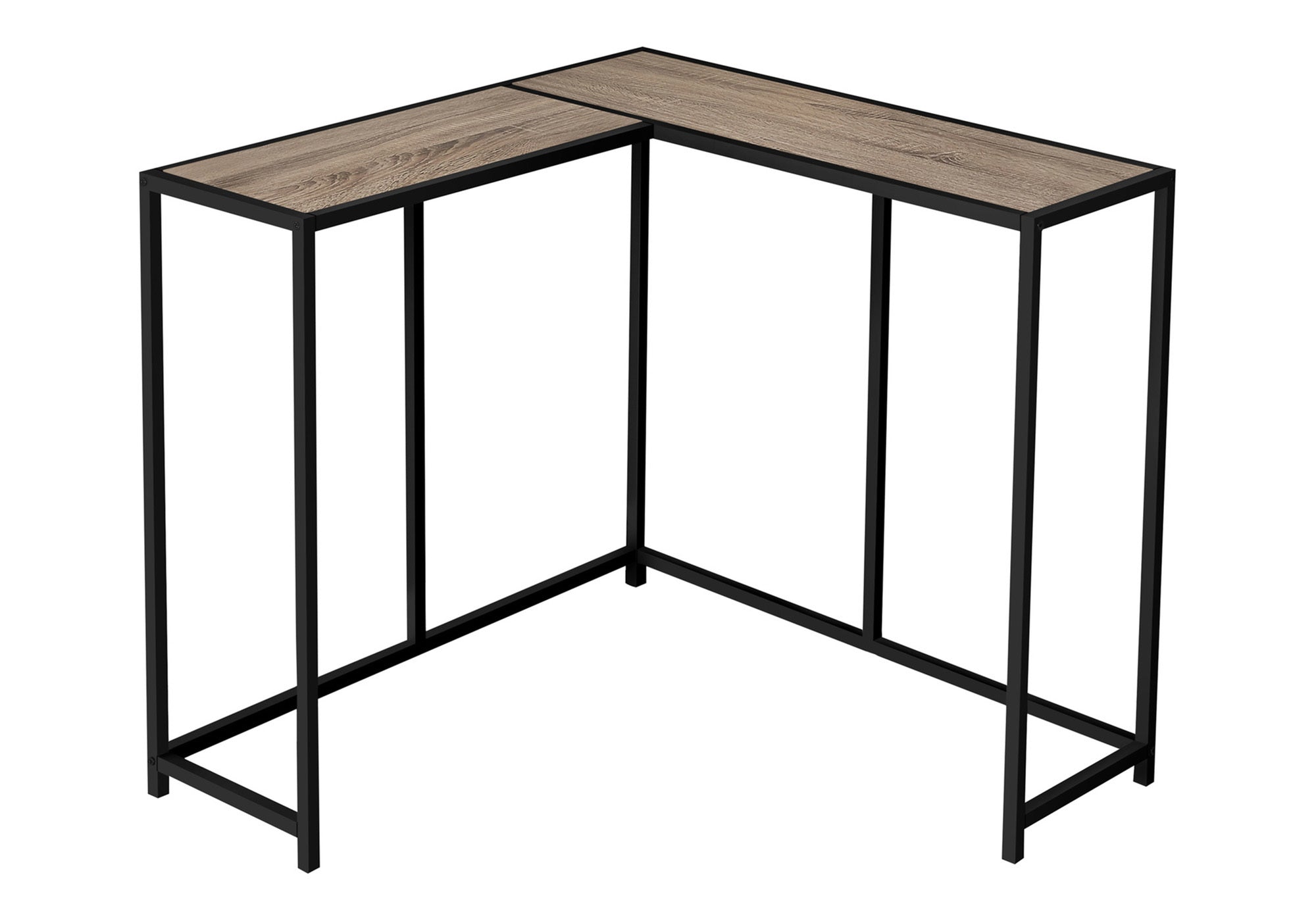 Accent Table - 36"L / Dark Taupe / Black Corner Console-Accent Table-DECOROLALA