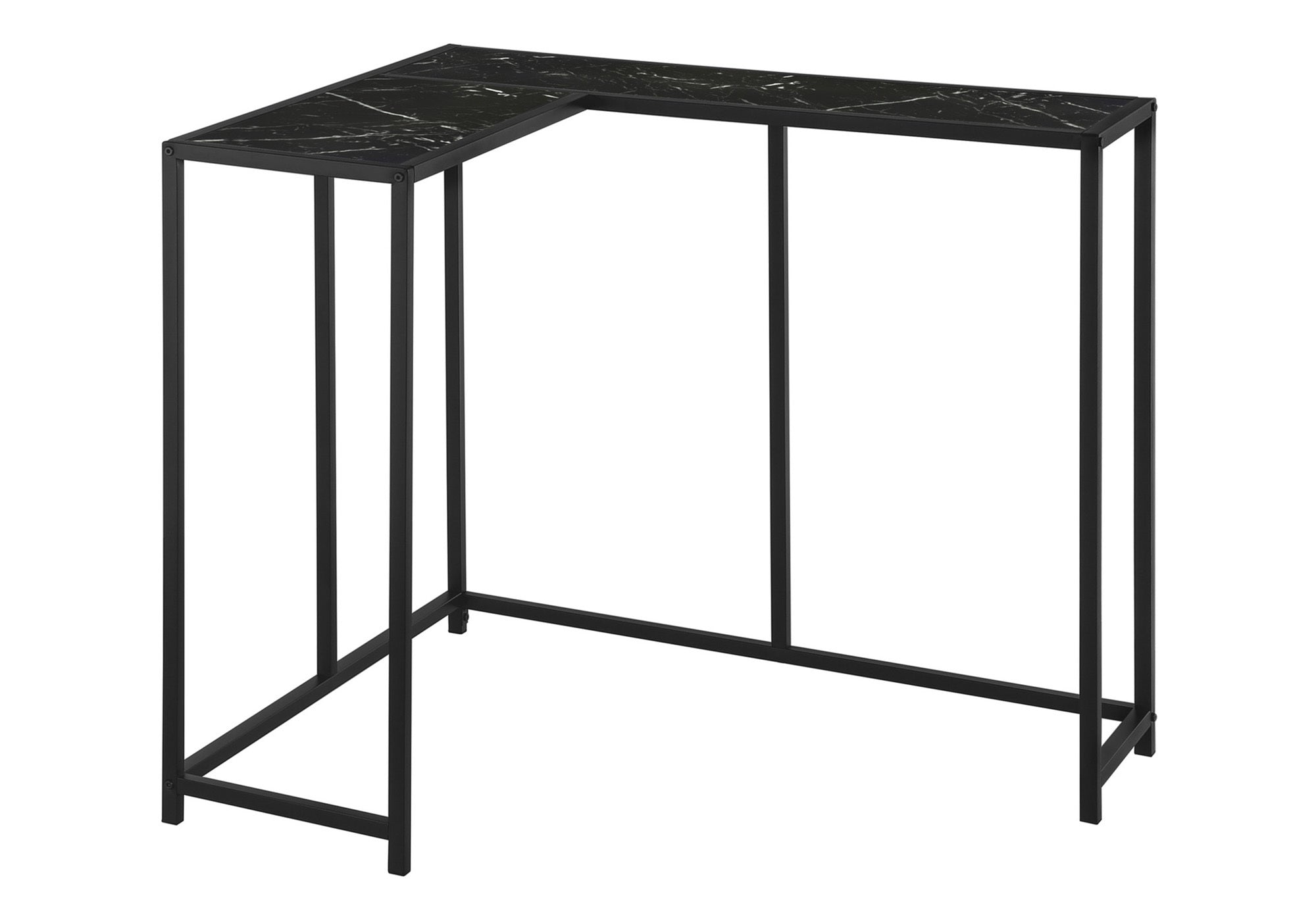 Accent Table - 36"L / Dark Taupe / Black Corner Console-Accent Table-DECOROLALA