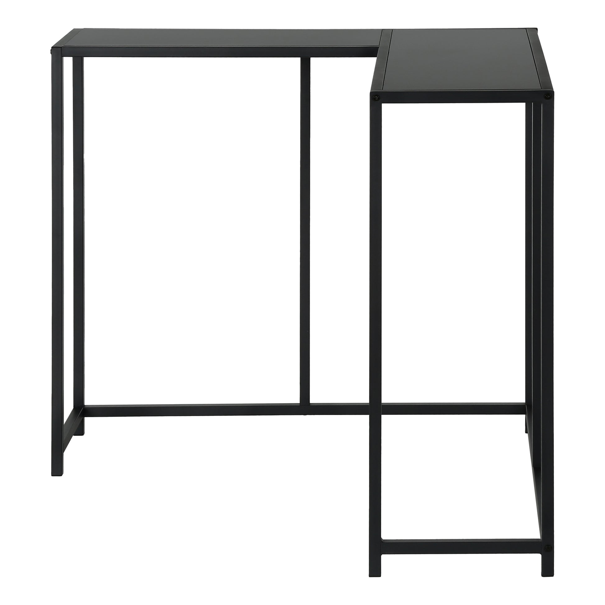 Accent Table - 36"L / Dark Taupe / Black Corner Console-Accent Table-DECOROLALA