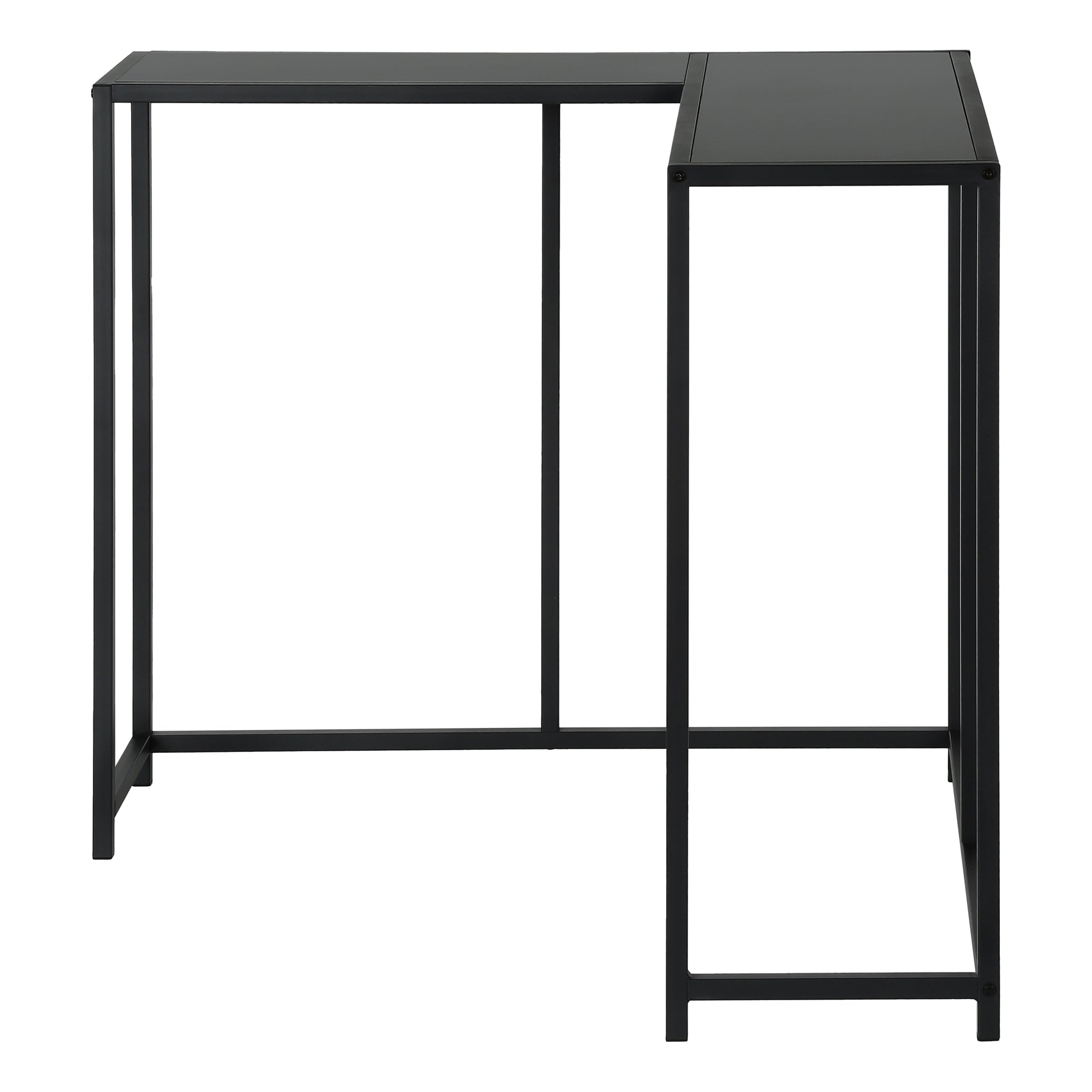 Accent Table - 36"L / Dark Taupe / Black Corner Console-Accent Table-DECOROLALA