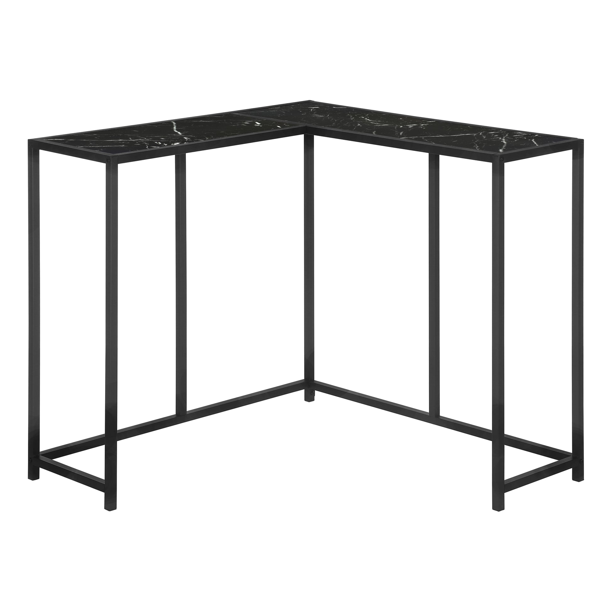 Accent Table - 36"L / Dark Taupe / Black Corner Console-Accent Table-DECOROLALA