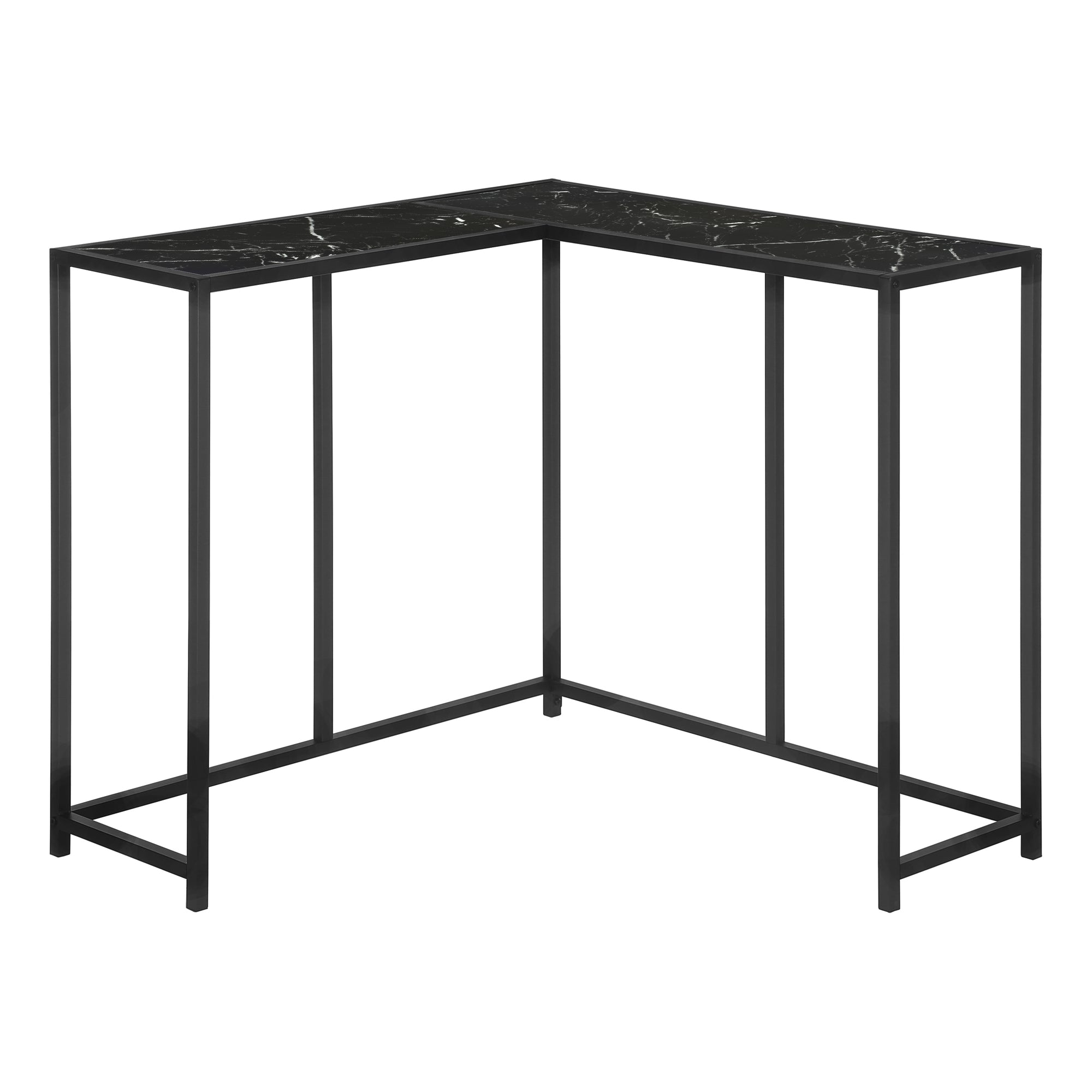 Accent Table - 36"L / Dark Taupe / Black Corner Console-Accent Table-DECOROLALA