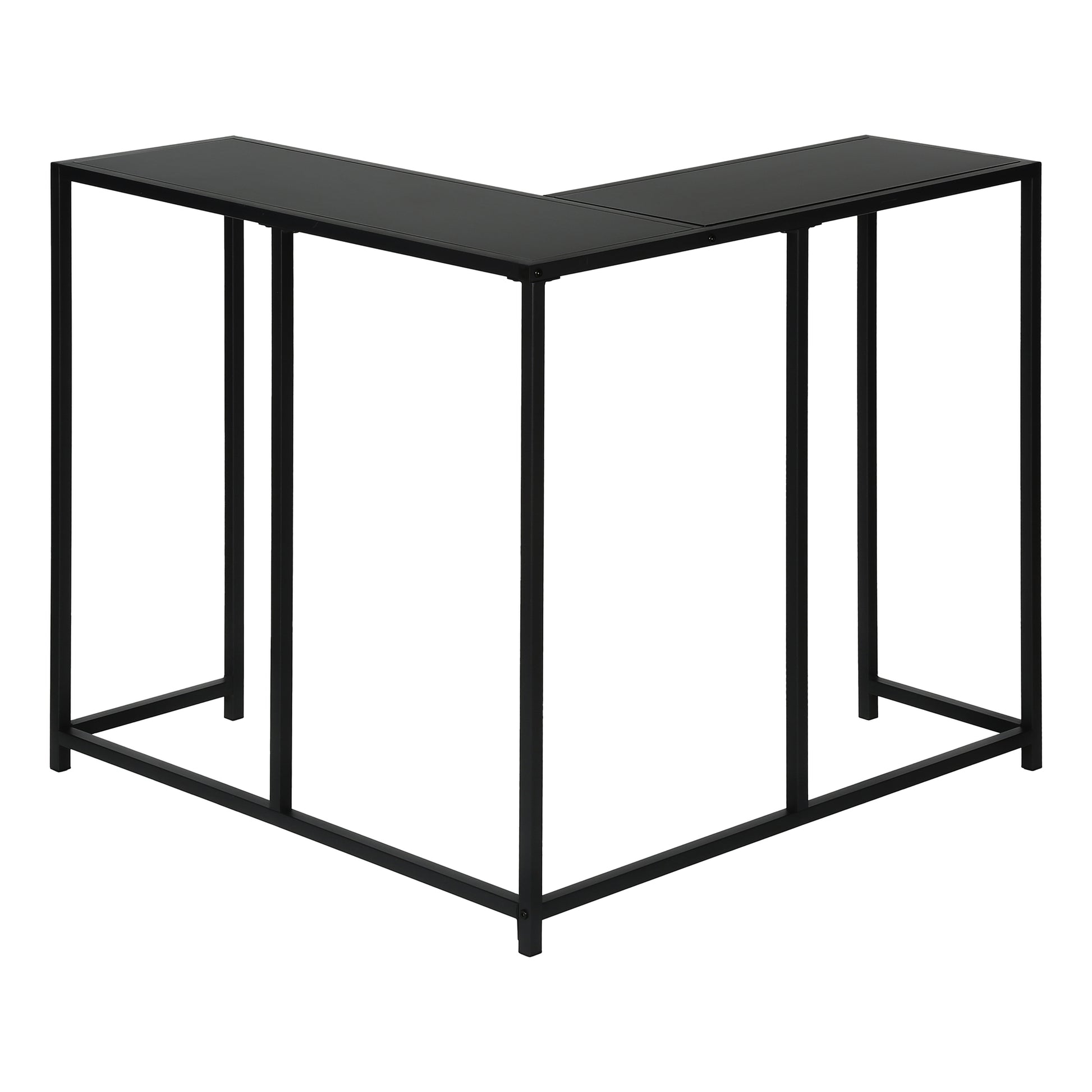 Accent Table - 36"L / Dark Taupe / Black Corner Console-Accent Table-DECOROLALA