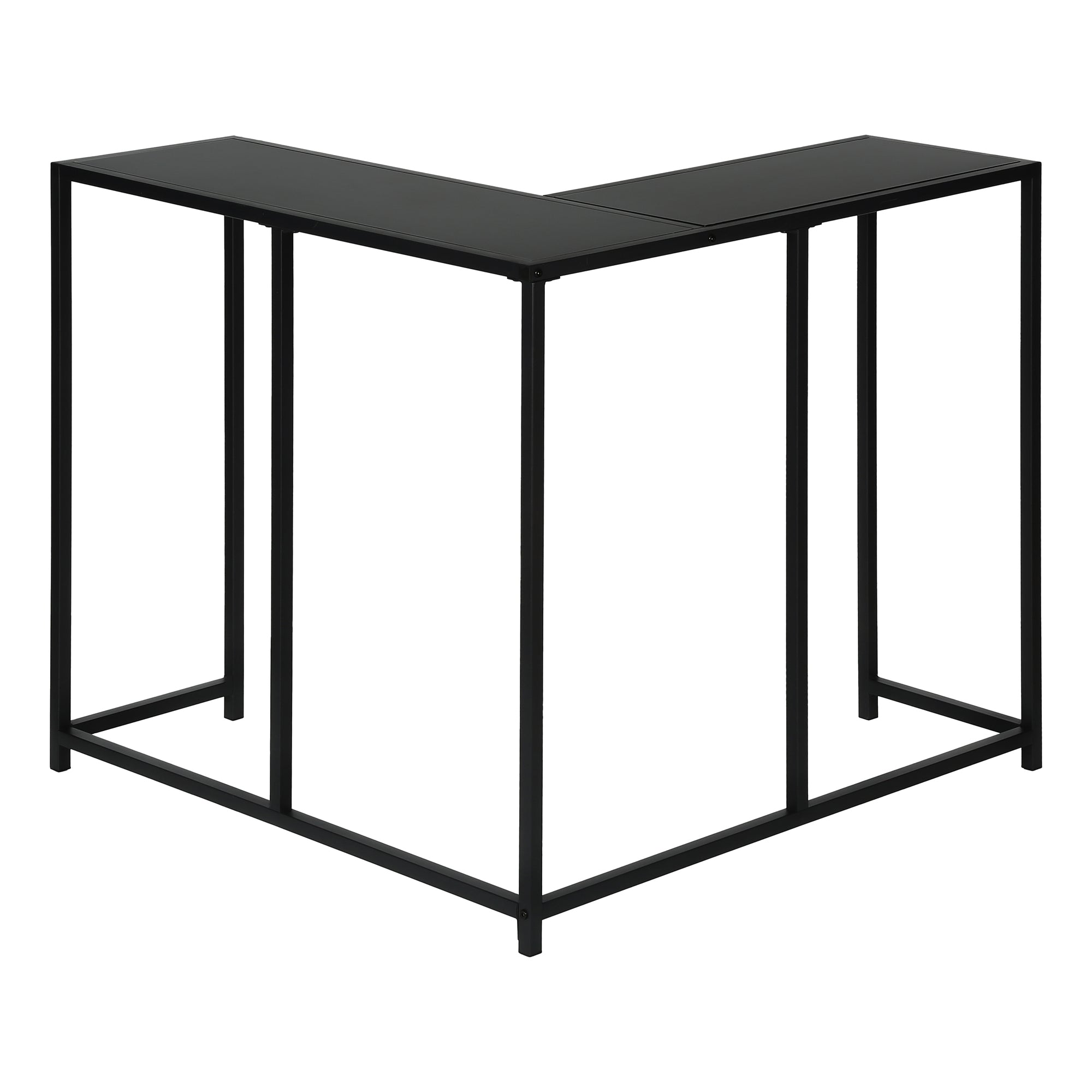 Accent Table - 36"L / Dark Taupe / Black Corner Console-Accent Table-DECOROLALA