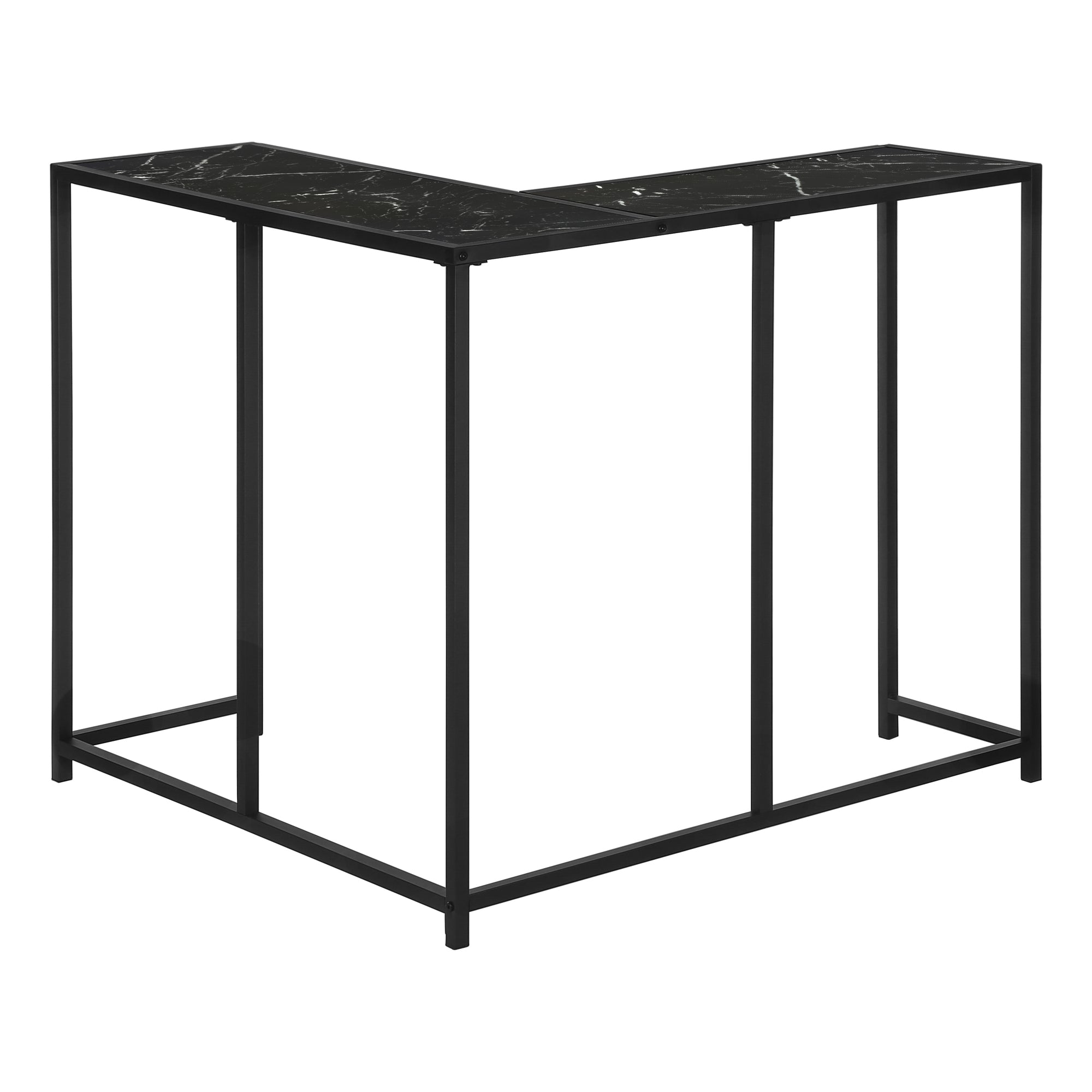 Accent Table - 36"L / Dark Taupe / Black Corner Console-Accent Table-DECOROLALA
