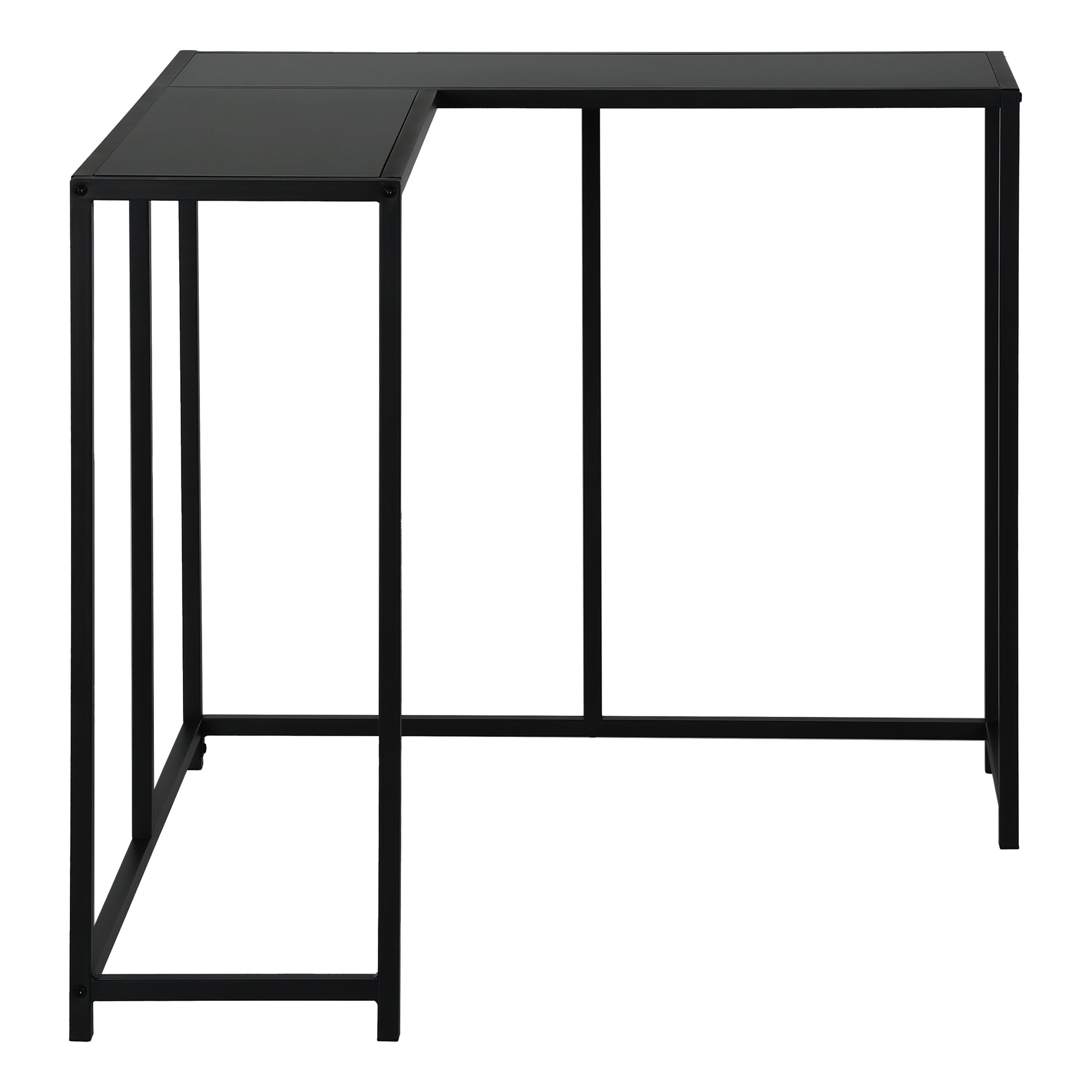 Accent Table - 36"L / Dark Taupe / Black Corner Console-Accent Table-DECOROLALA