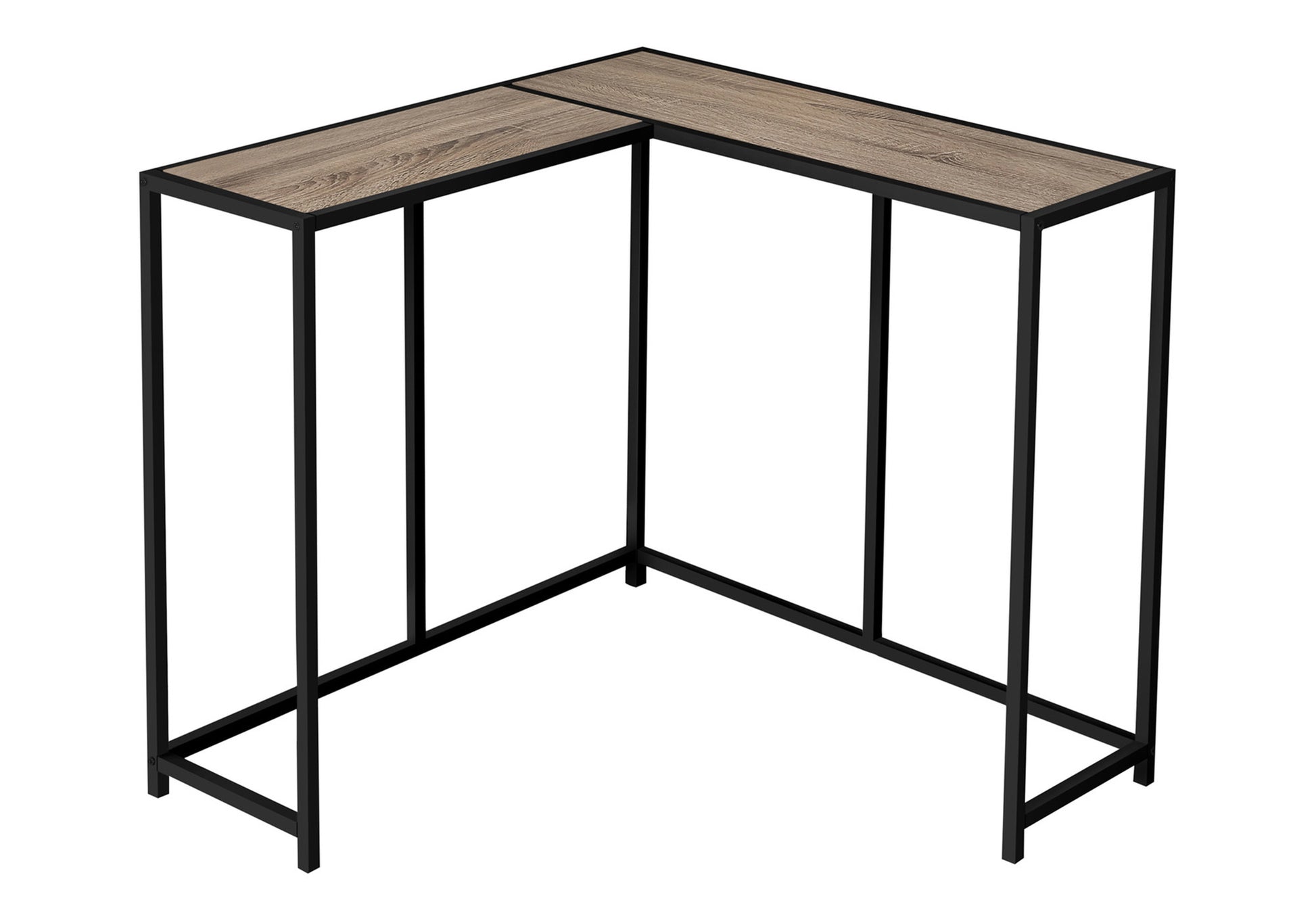 Accent Table 36"L Dark Taupe L-Shaped Corner Console-Accent Table-DECOROLALA