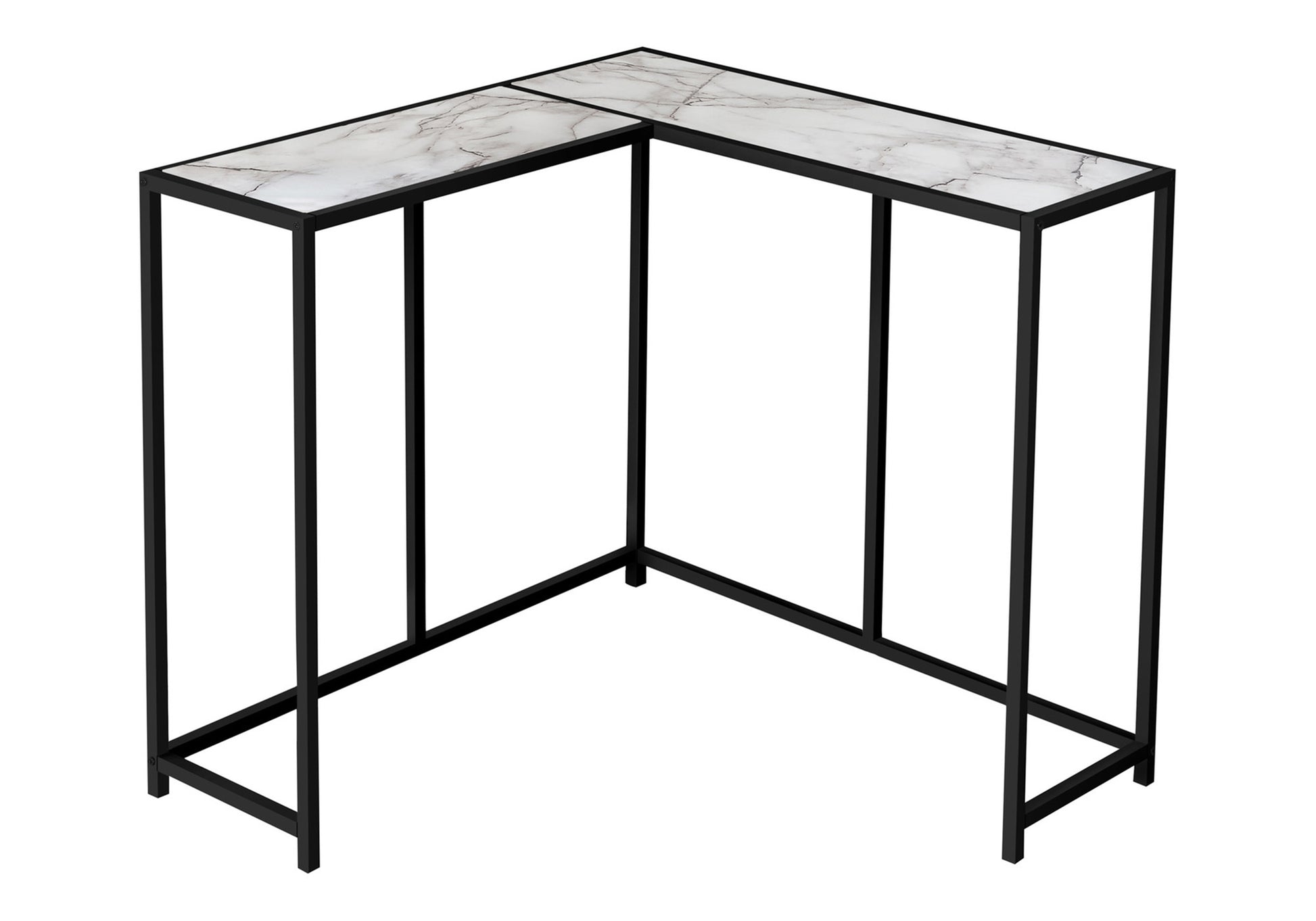 Accent Table 36"L Dark Taupe L-Shaped Corner Console-Accent Table-DECOROLALA