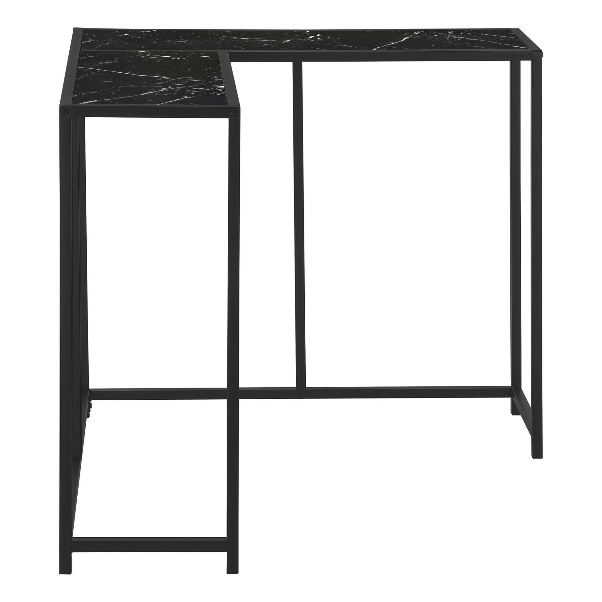 Accent Table 36"L Dark Taupe L-Shaped Corner Console-Accent Table-DECOROLALA