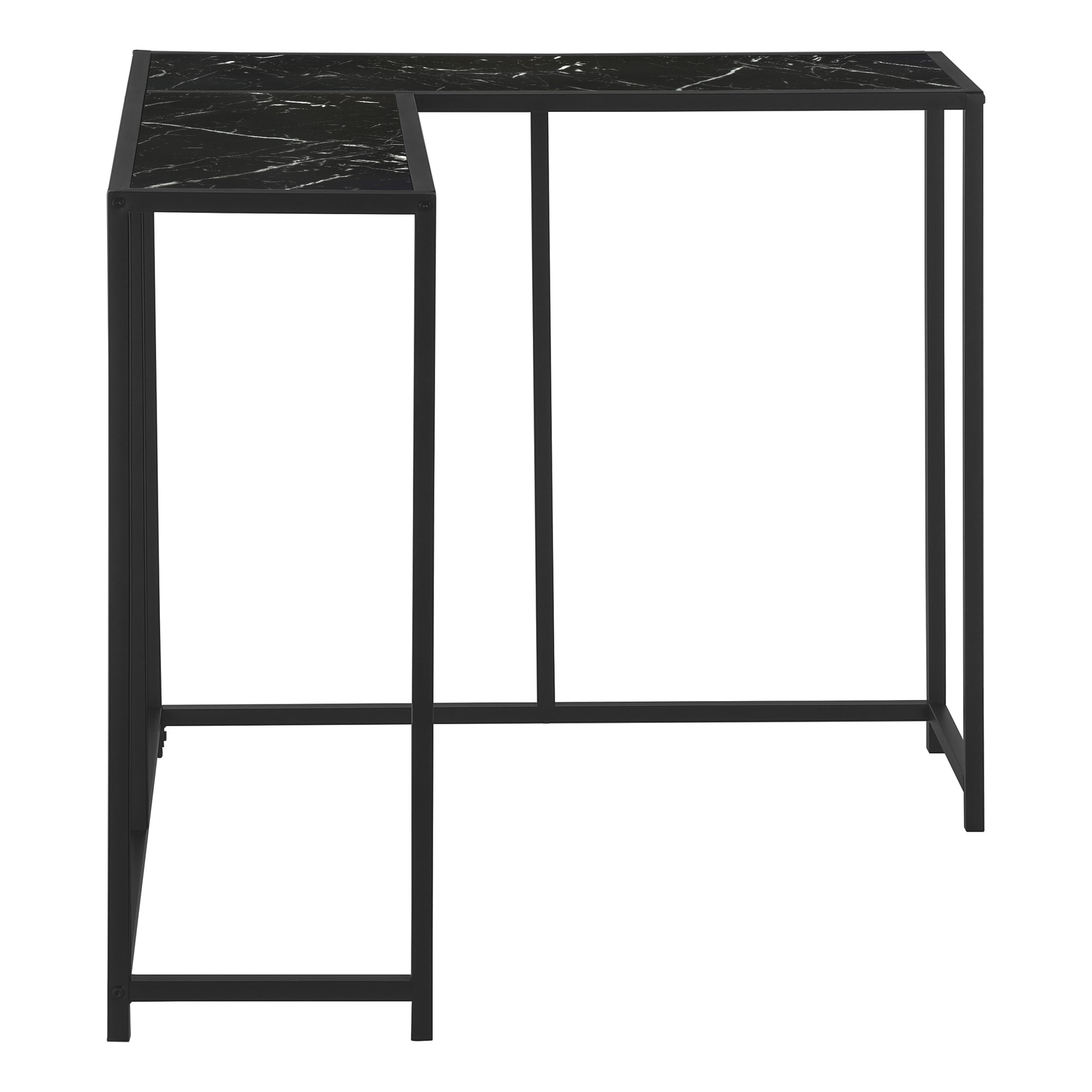 Accent Table 36"L Dark Taupe L-Shaped Corner Console-Accent Table-DECOROLALA