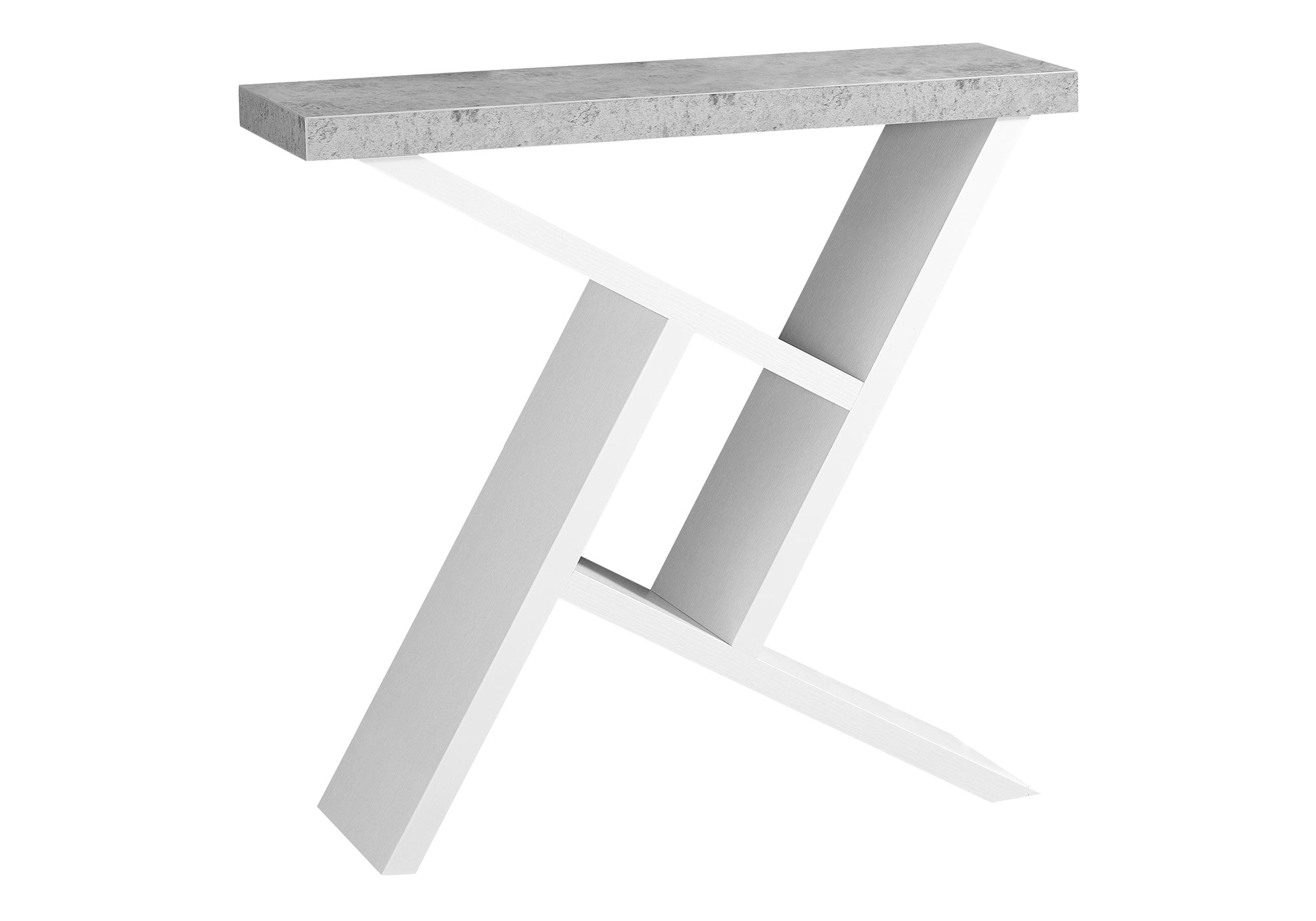 Accent Table - 36"L / White / Cement-Look Hall Console-Accent Table-DECOROLALA
