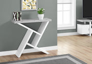 Accent Table - 36"L / White / Cement-Look Hall Console-Accent Table-DECOROLALA