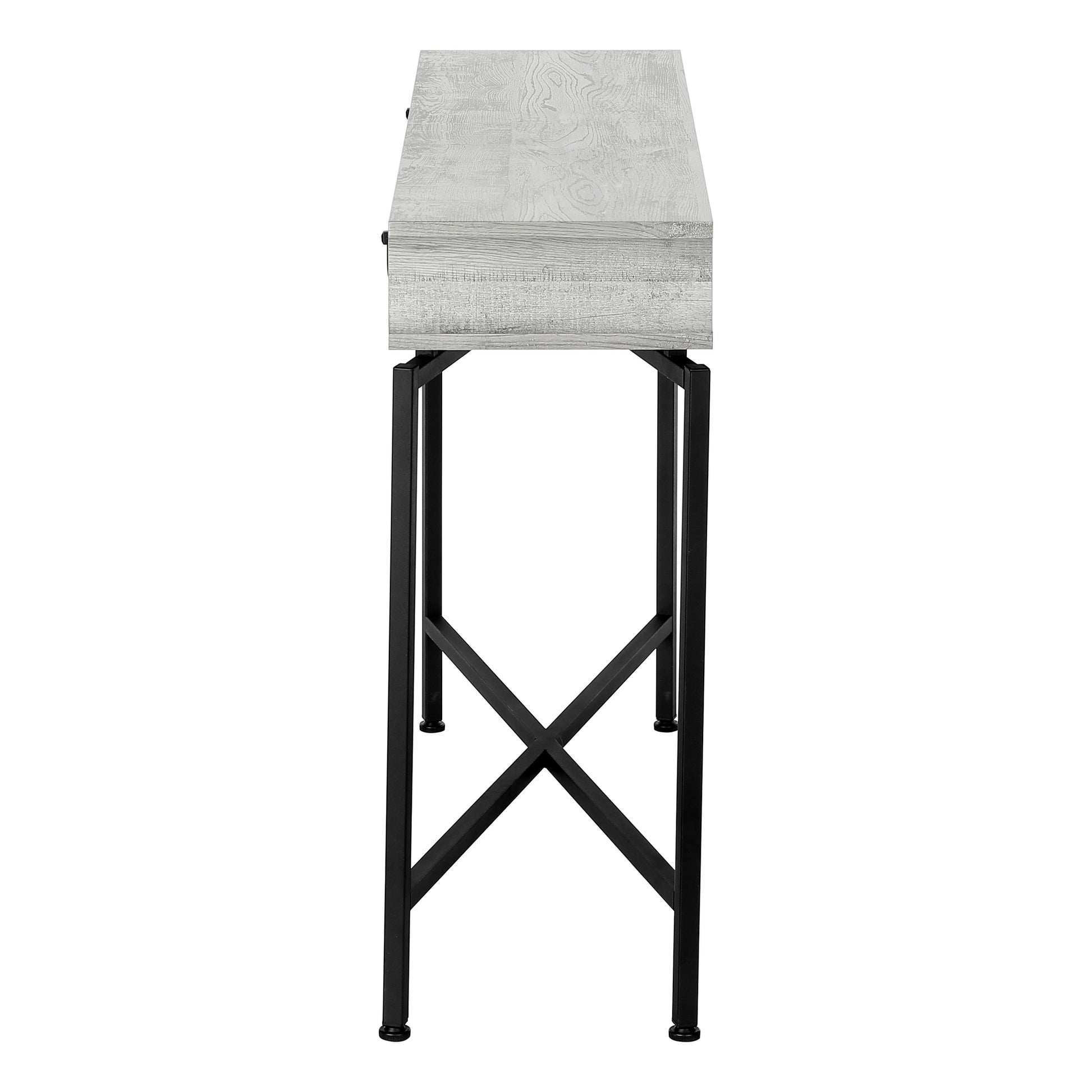 Accent Table 42"L Brown Reclaimed Wood Black Base-Accent Table-DECOROLALA