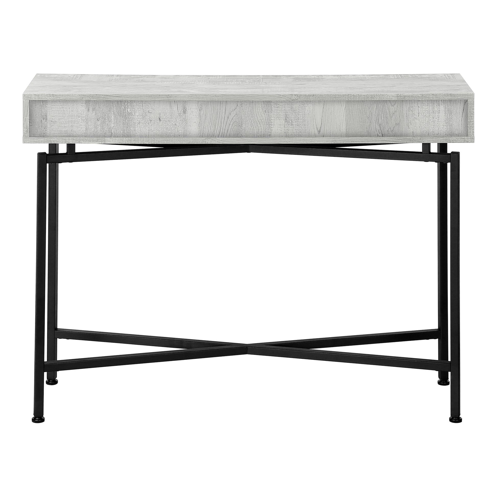Accent Table 42"L Brown Reclaimed Wood Black Base-Accent Table-DECOROLALA
