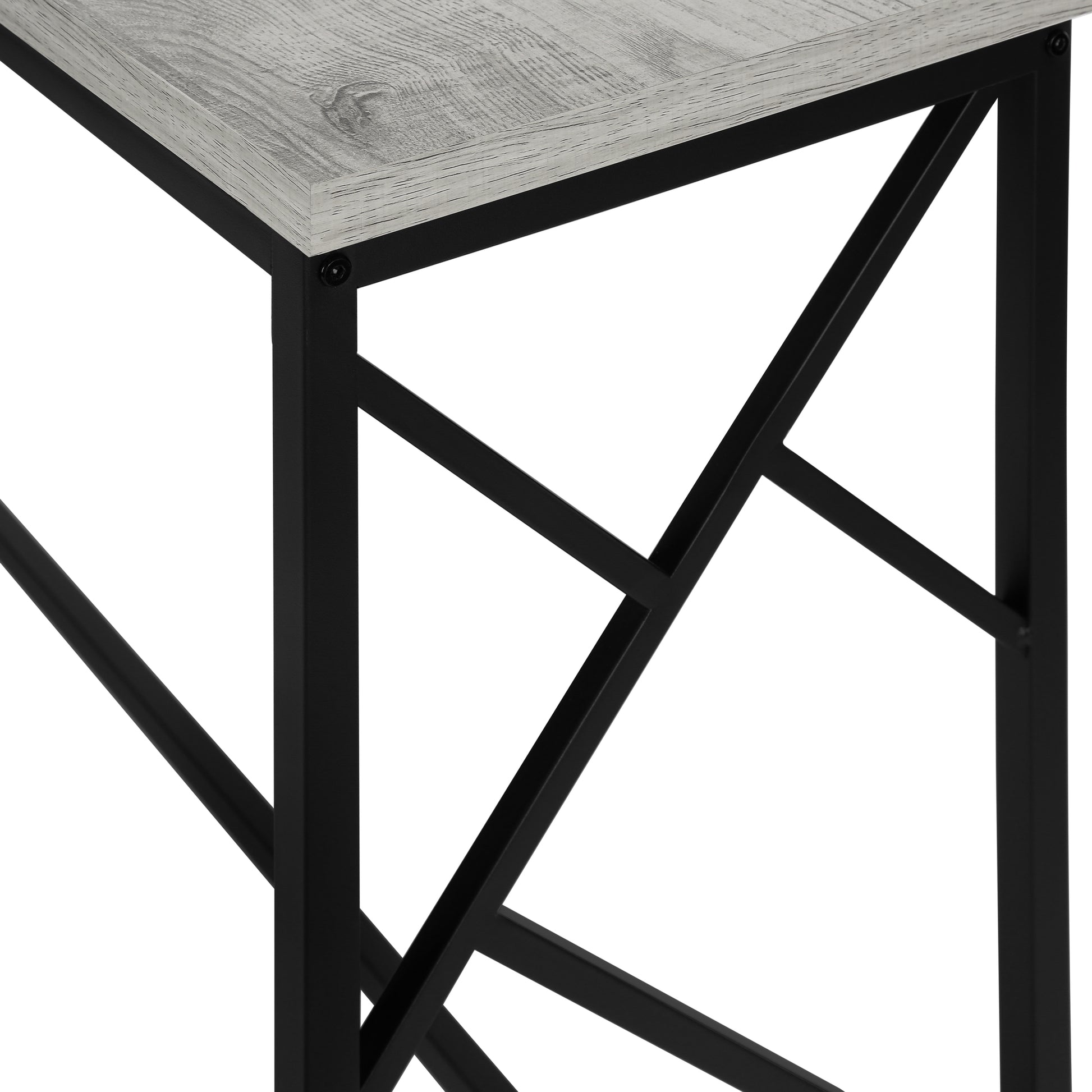 Accent Table - 44"L / Grey / Black Metal Hall Console-Accent Table-DECOROLALA