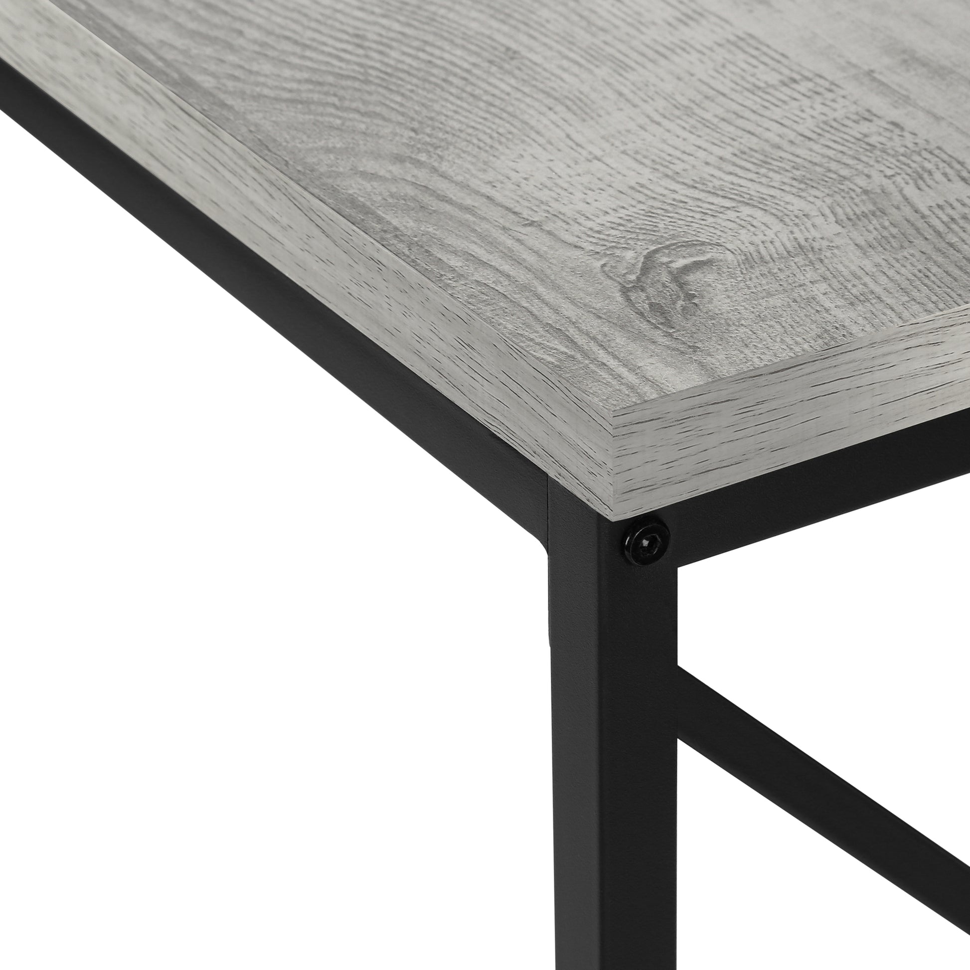 Accent Table - 44"L / Grey / Black Metal Hall Console-Accent Table-DECOROLALA