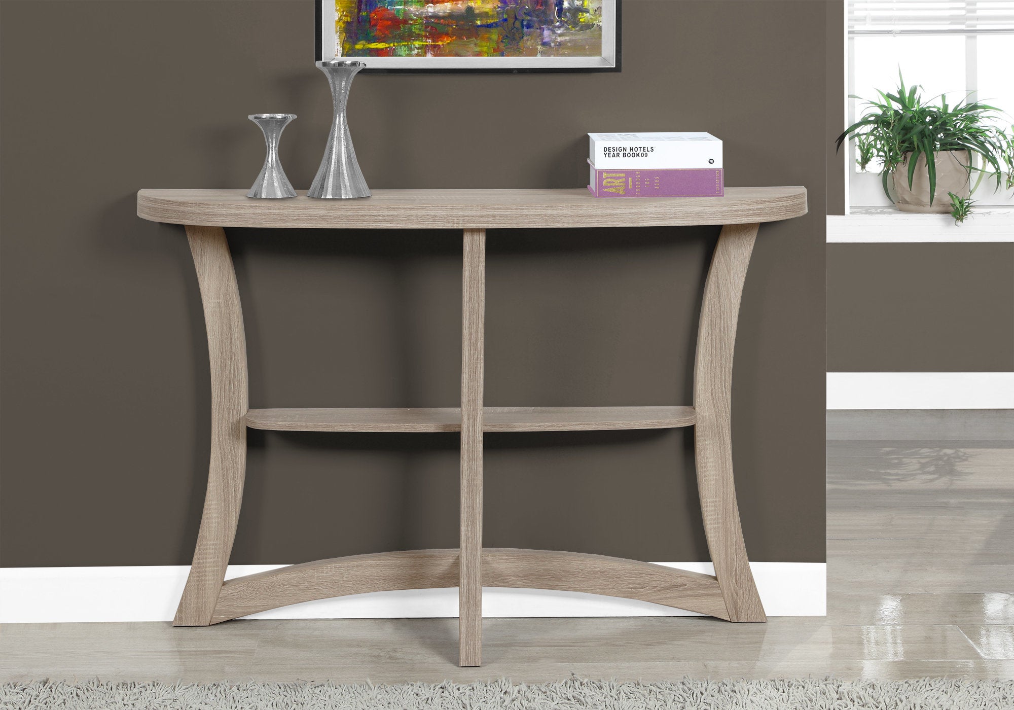 Accent Table - 47"L Dark Taupe Hall Console-Accent Table-DECOROLALA