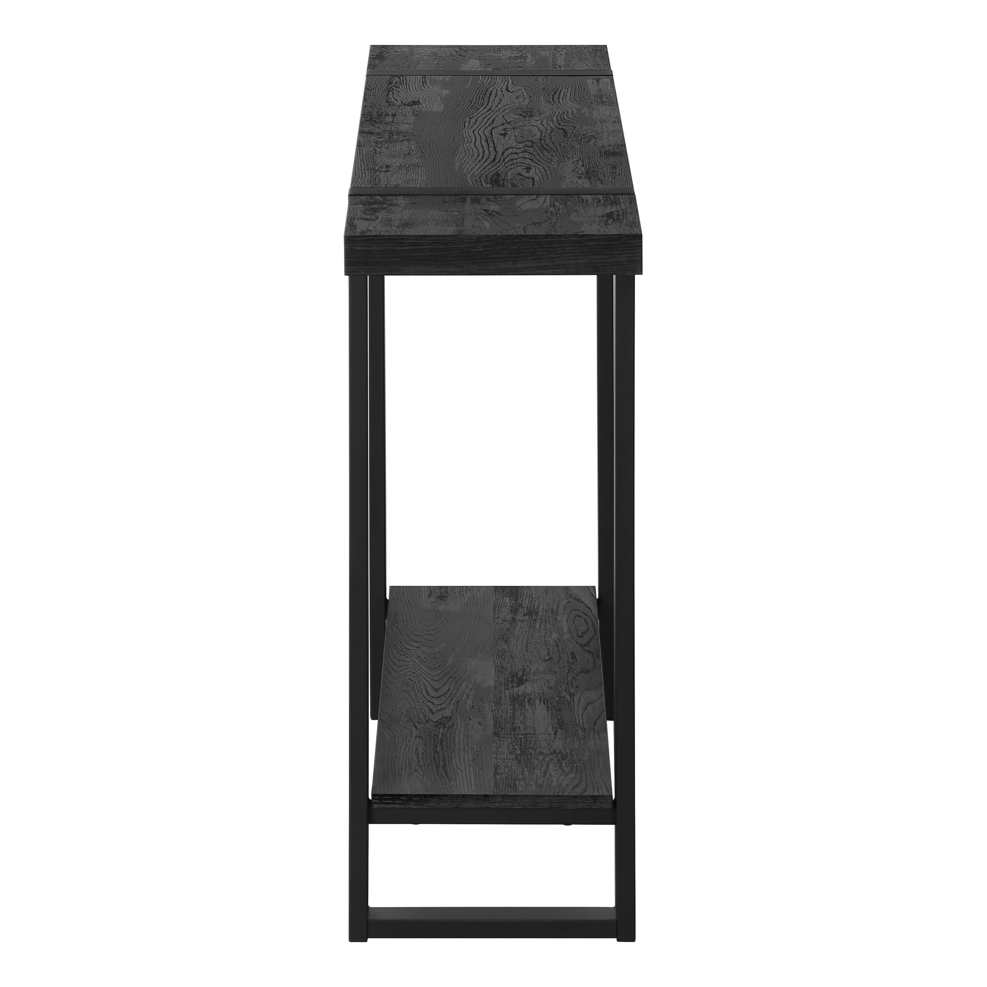 Accent Table 48"L Brown Reclaimed Wood Black Metal-Accent Table-DECOROLALA