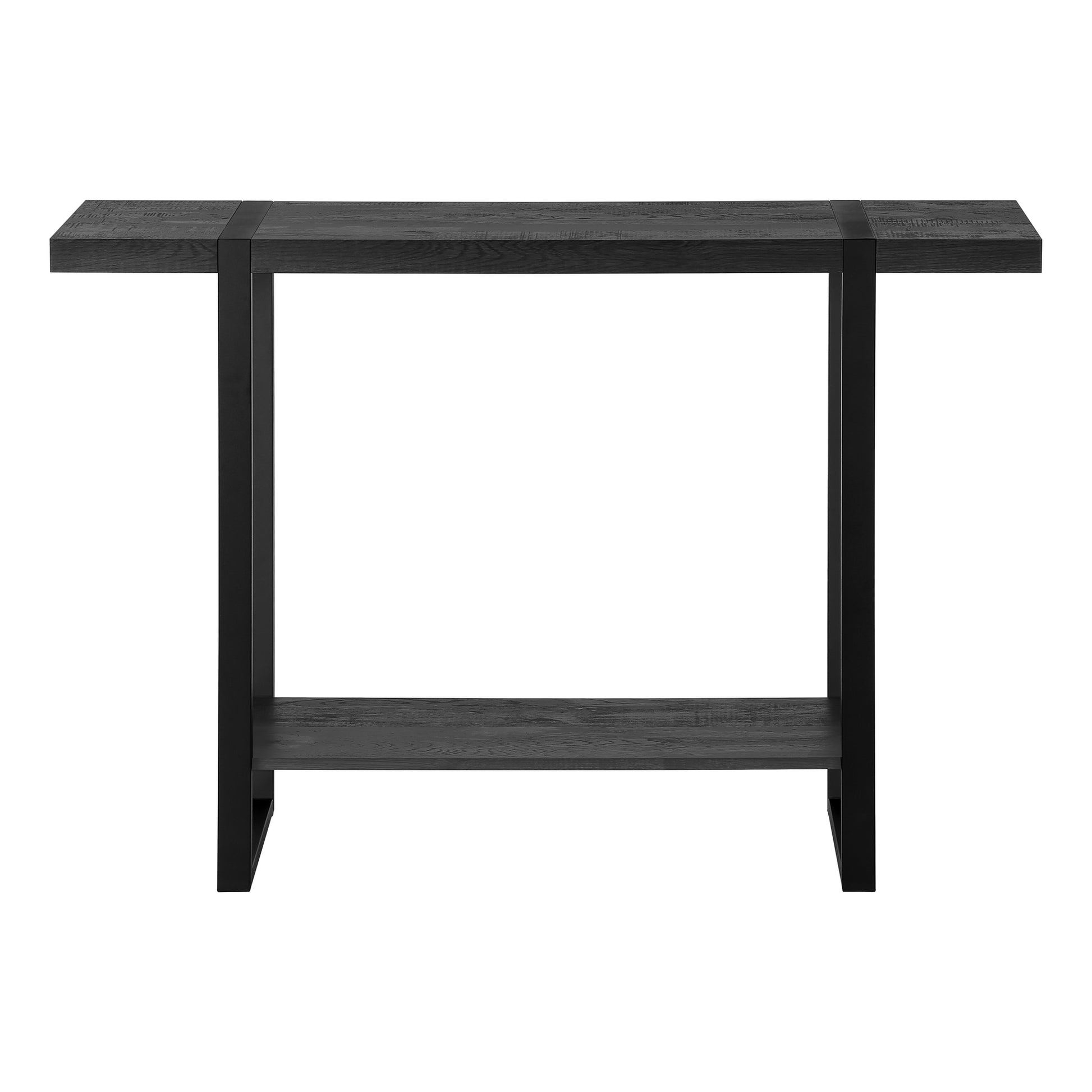 Accent Table 48"L Brown Reclaimed Wood Black Metal-Accent Table-DECOROLALA