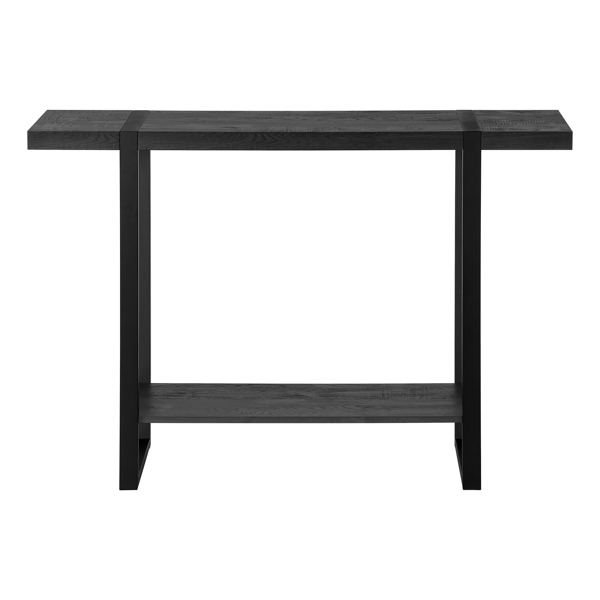 Accent Table 48"L Brown Reclaimed Wood Black Metal-Accent Table-DECOROLALA
