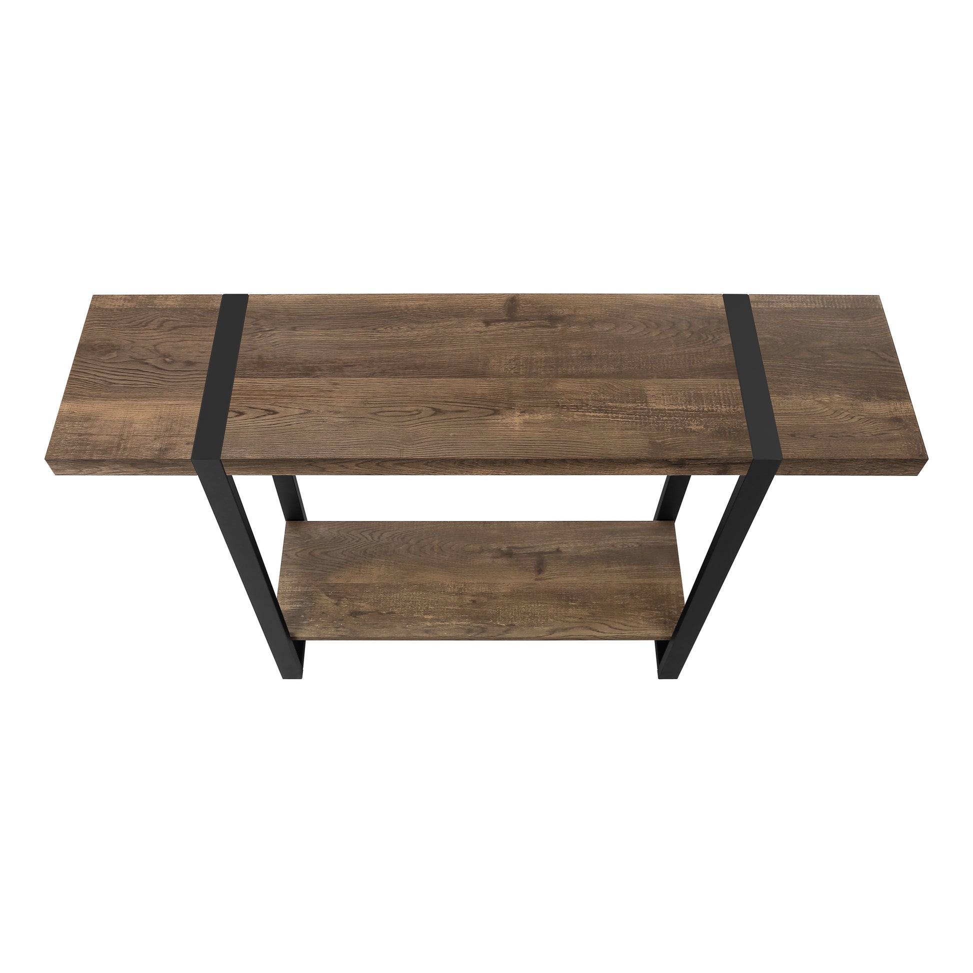 Accent Table - 48"L / Brown Reclaimed Wood-Look / Black-Accent Table-DECOROLALA