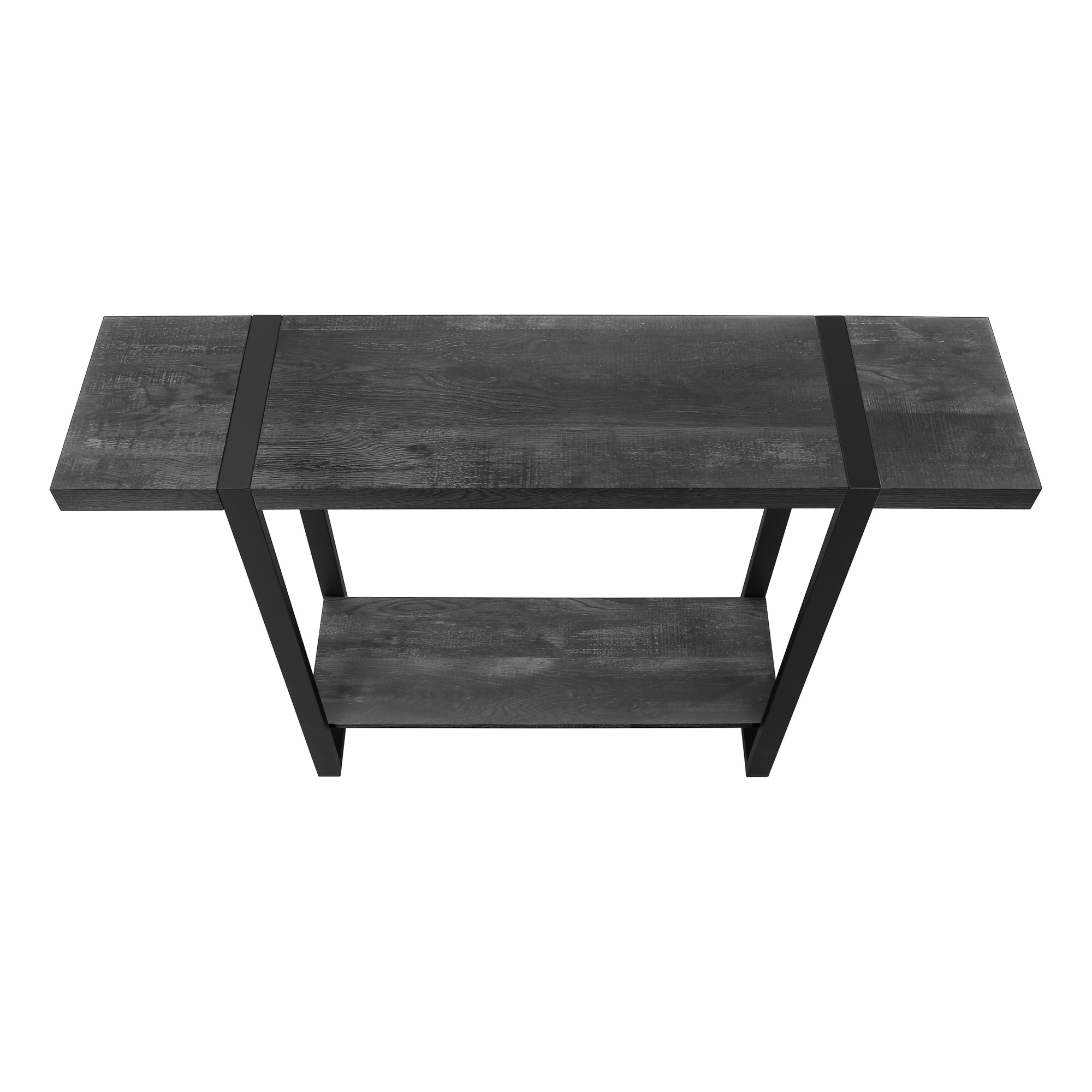 Accent Table - 48"L / Brown Reclaimed Wood-Look / Black-Accent Table-DECOROLALA