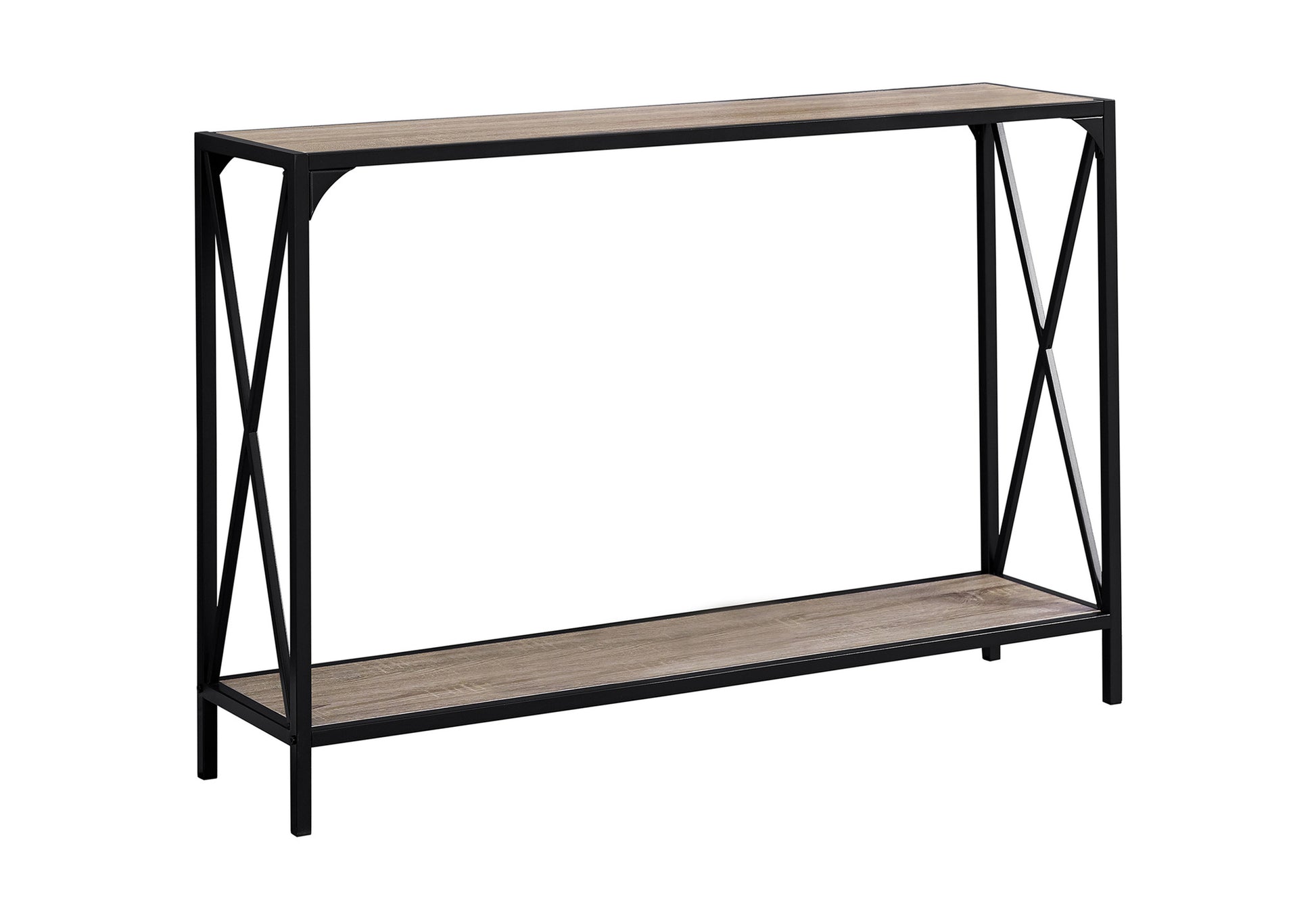 Accent Table - 48"L Dark Taupe Black Console-Accent Table-DECOROLALA
