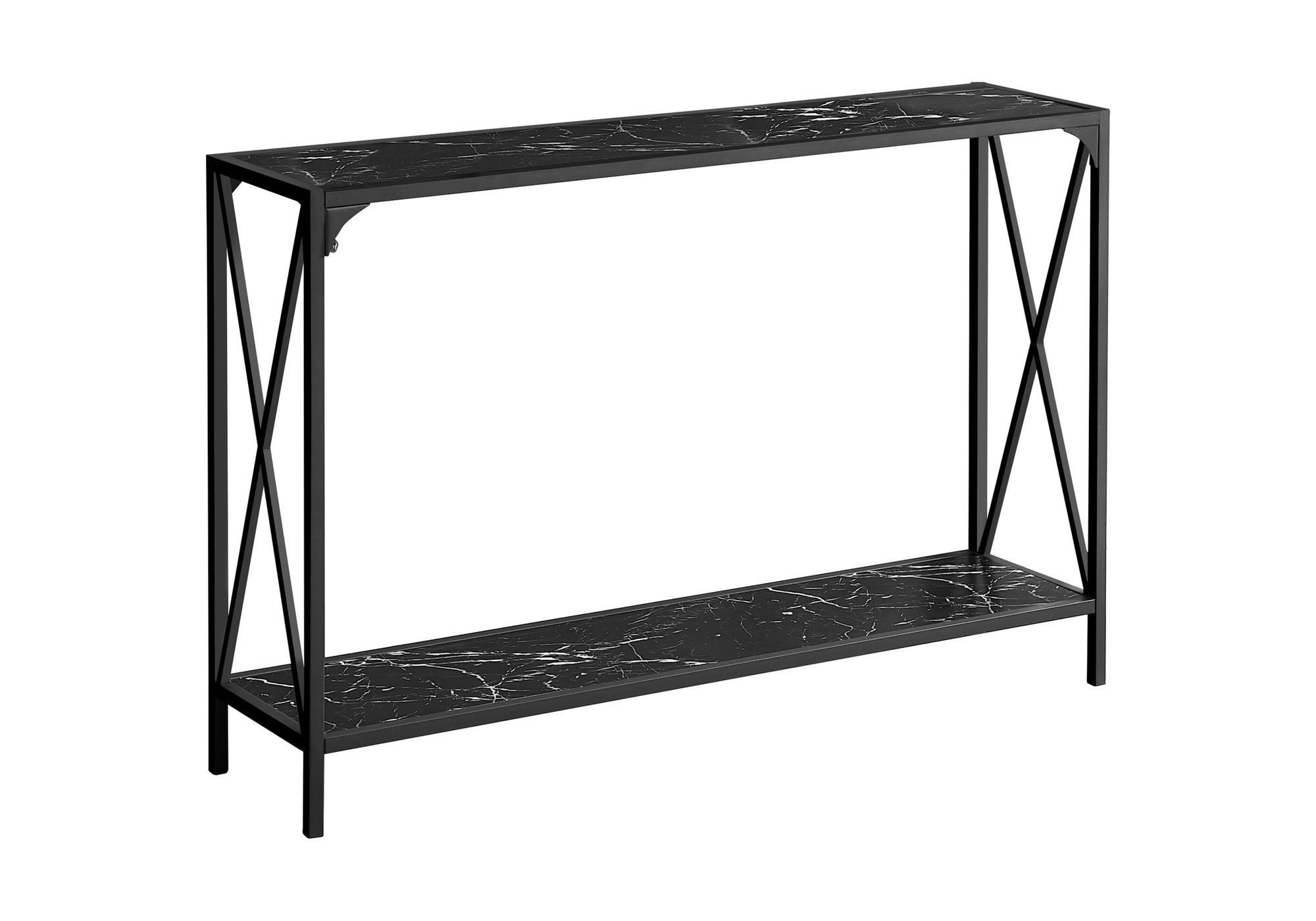 Accent Table - 48"L Dark Taupe Black Console-Accent Table-DECOROLALA