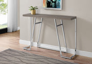 Accent Table 48"L Dark Taupe Chrome Legs-Accent Table-DECOROLALA