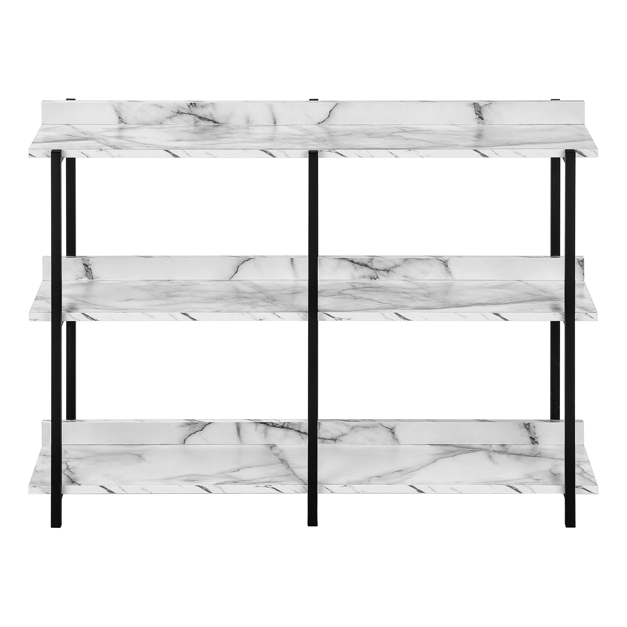 Accent Table - 48"L / Espresso / Black Metal Hall Console-Accent Table-DECOROLALA