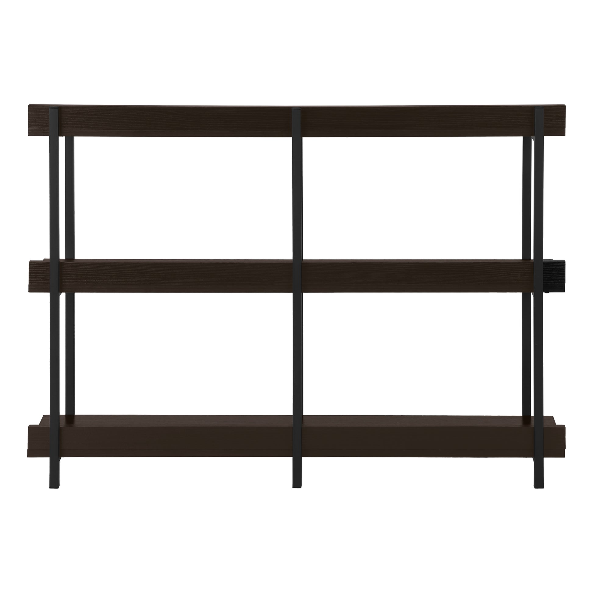 Accent Table - 48"L / Espresso / Black Metal Hall Console-Accent Table-DECOROLALA