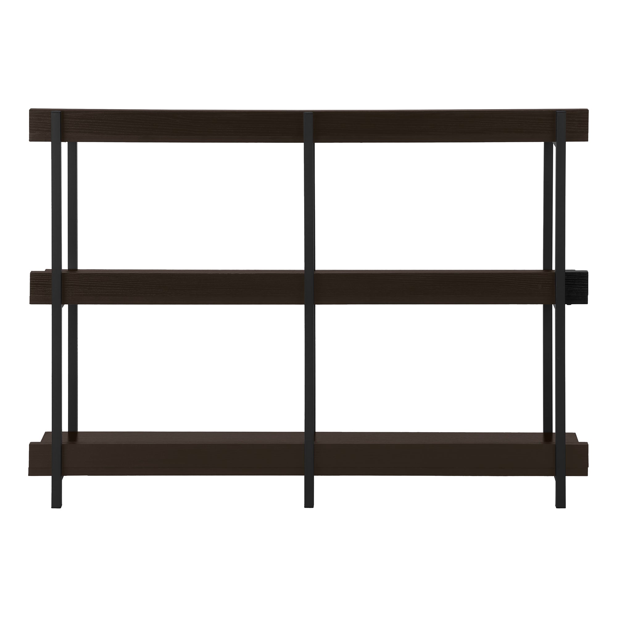 Accent Table - 48"L / Espresso / Black Metal Hall Console-Accent Table-DECOROLALA