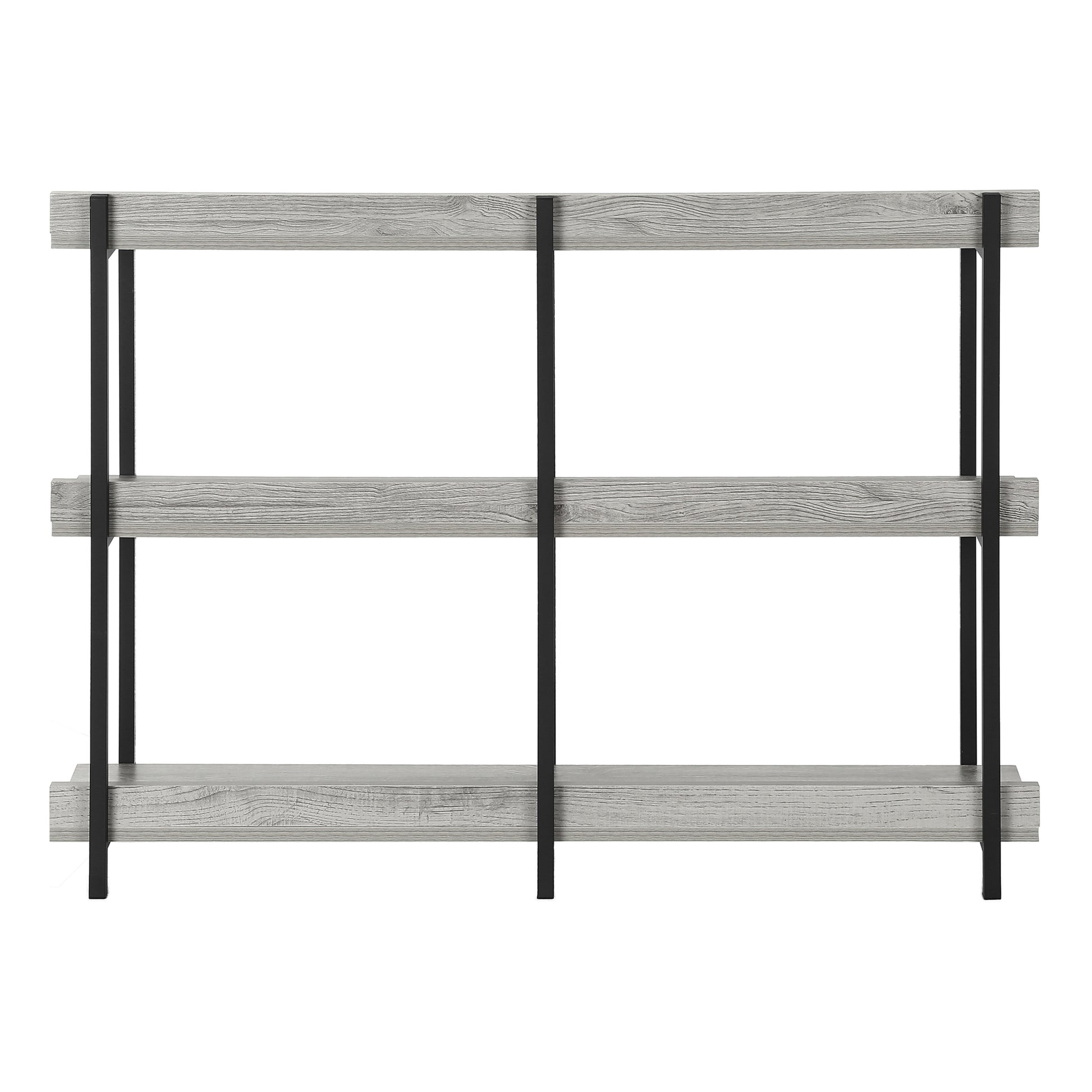 Accent Table - 48"L / Espresso / Black Metal Hall Console-Accent Table-DECOROLALA