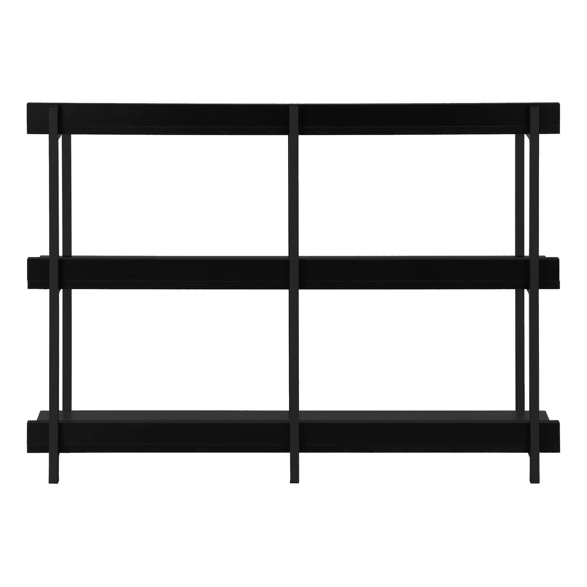 Accent Table - 48"L / Espresso / Black Metal Hall Console-Accent Table-DECOROLALA