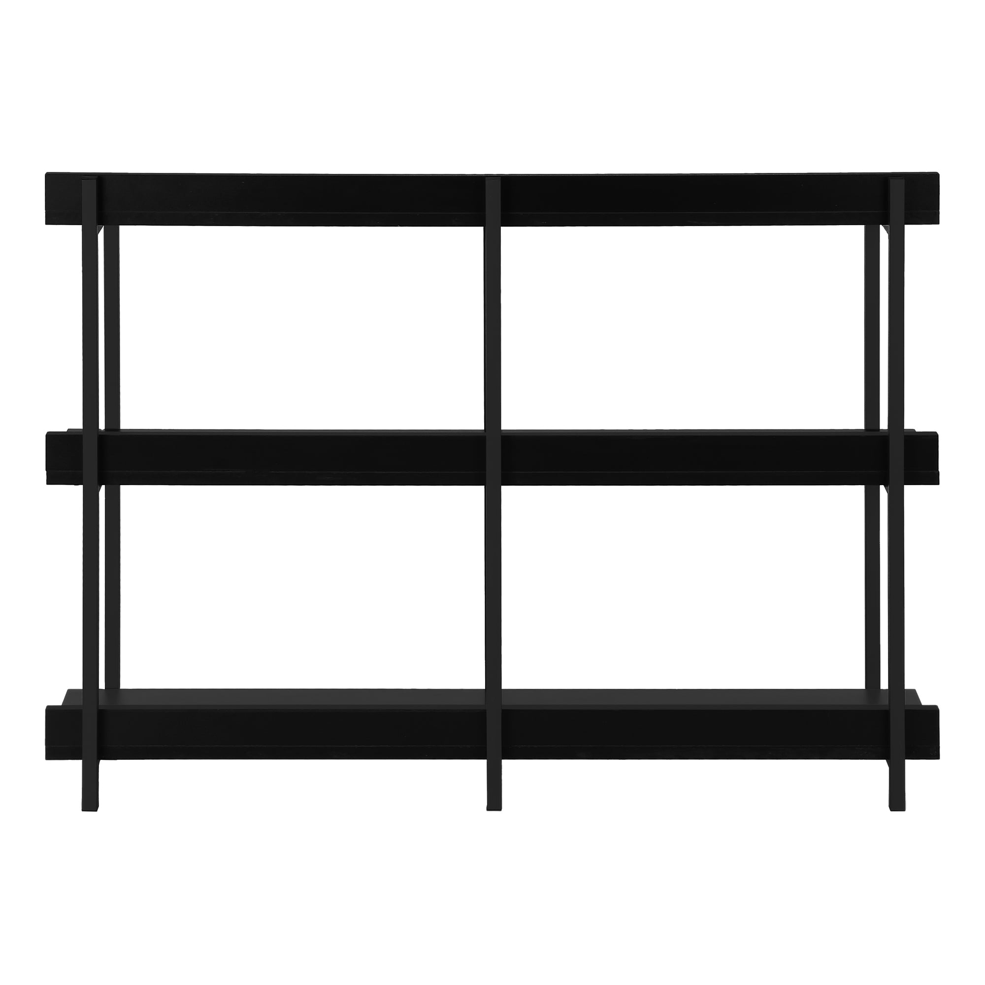 Accent Table - 48"L / Espresso / Black Metal Hall Console-Accent Table-DECOROLALA
