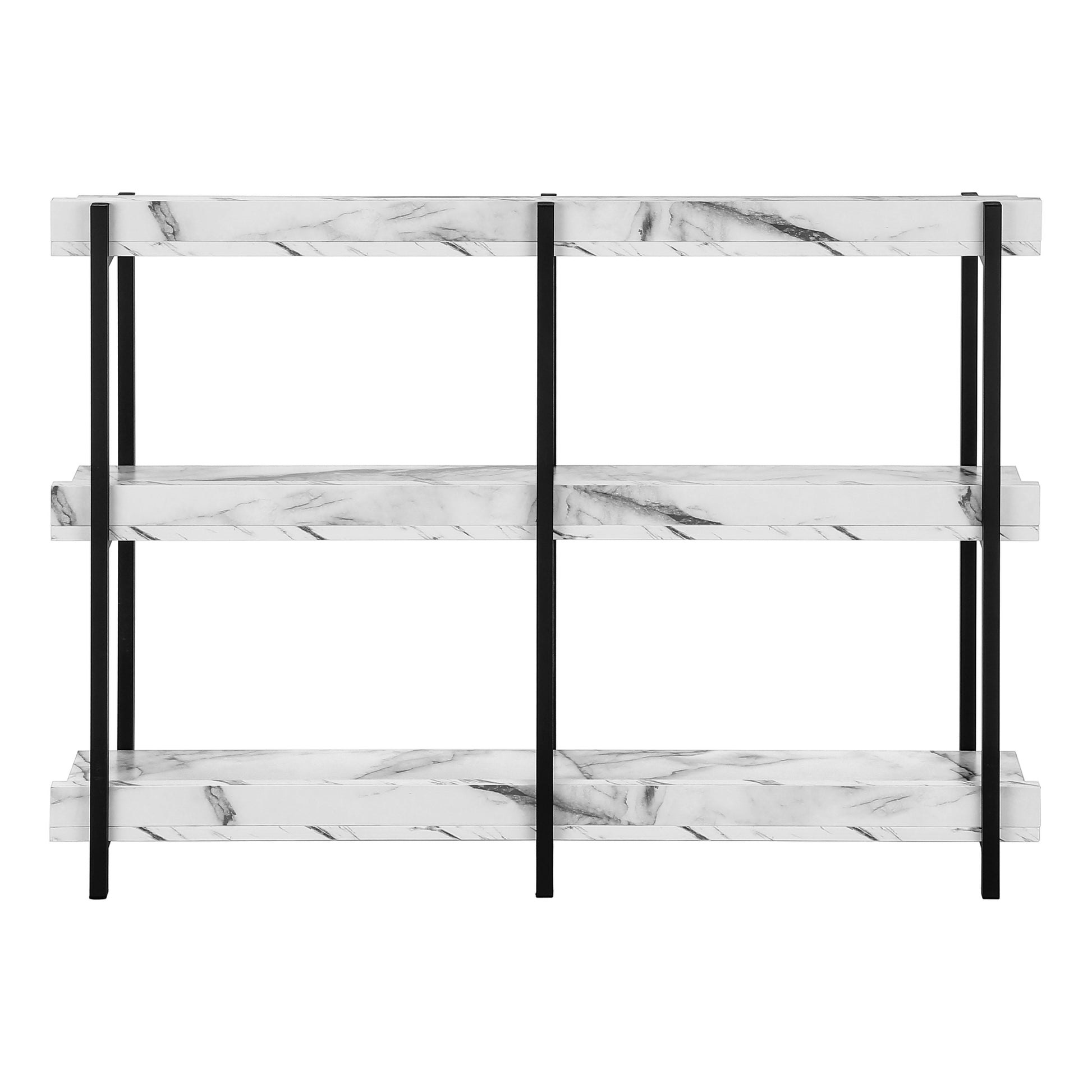 Accent Table - 48"L / Espresso / Black Metal Hall Console-Accent Table-DECOROLALA
