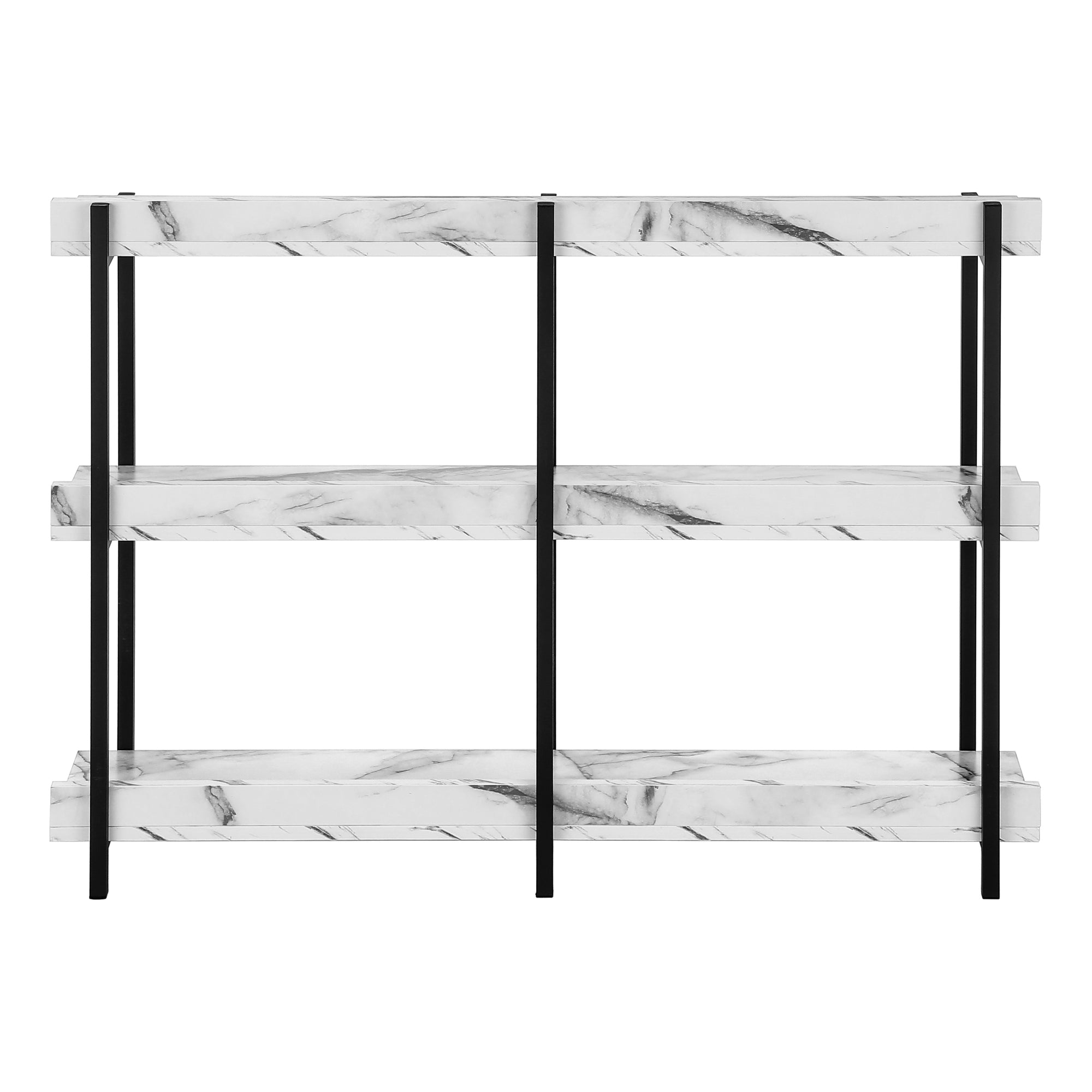 Accent Table - 48"L / Espresso / Black Metal Hall Console-Accent Table-DECOROLALA