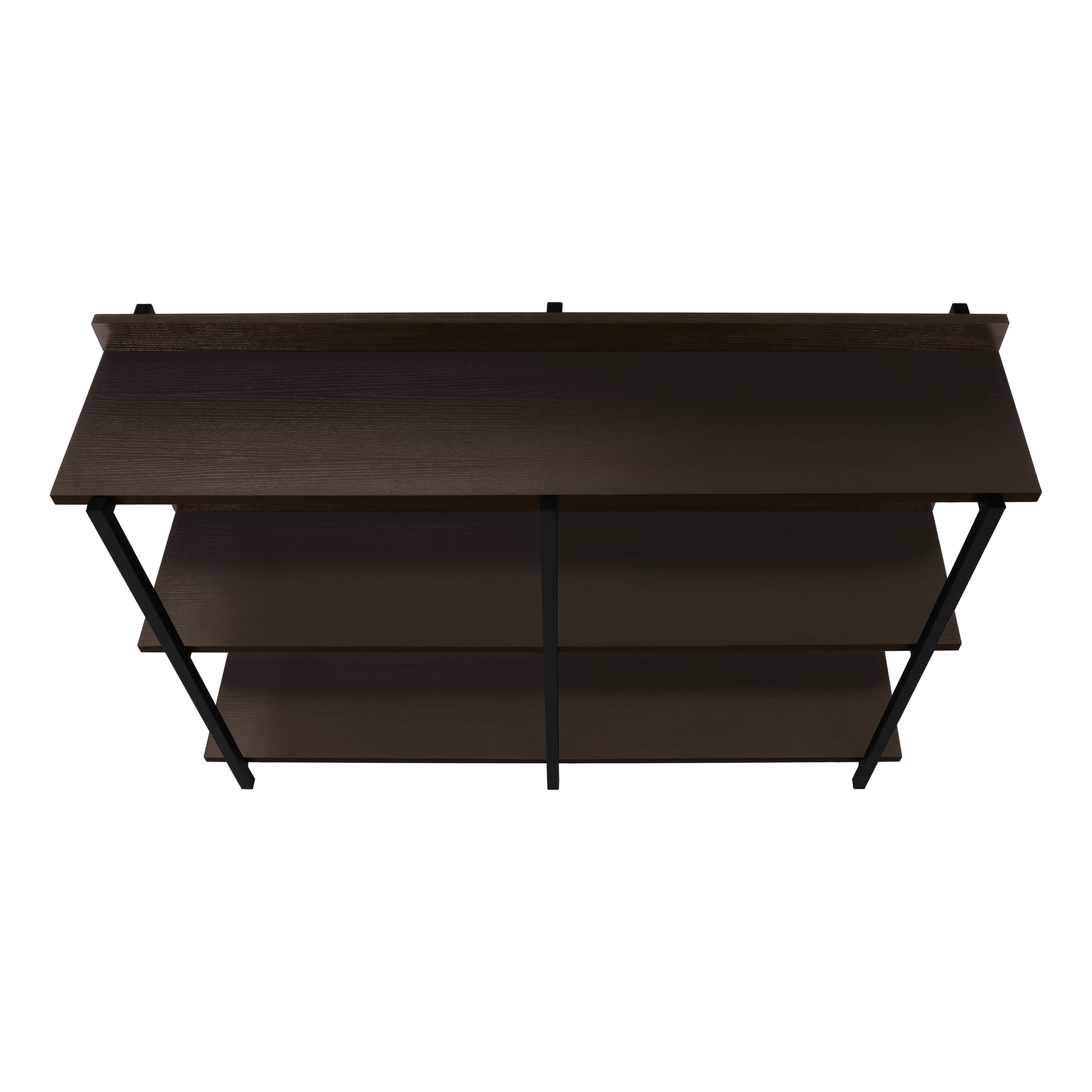Accent Table - 48"L / Espresso / Black Metal Hall Console-Accent Table-DECOROLALA