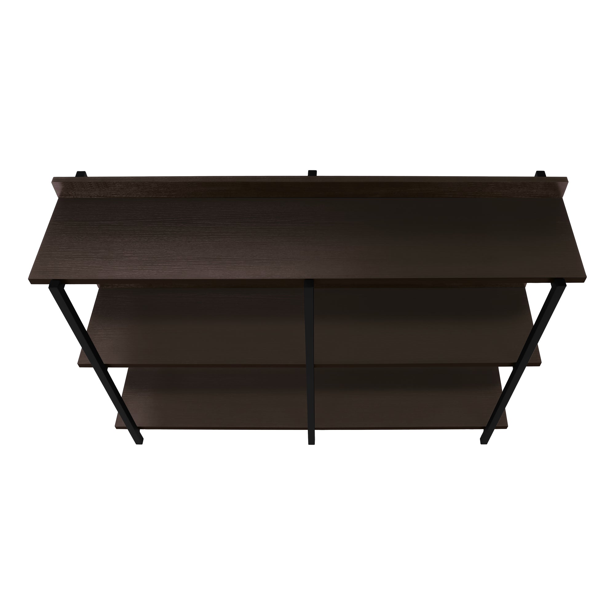 Accent Table - 48"L / Espresso / Black Metal Hall Console-Accent Table-DECOROLALA