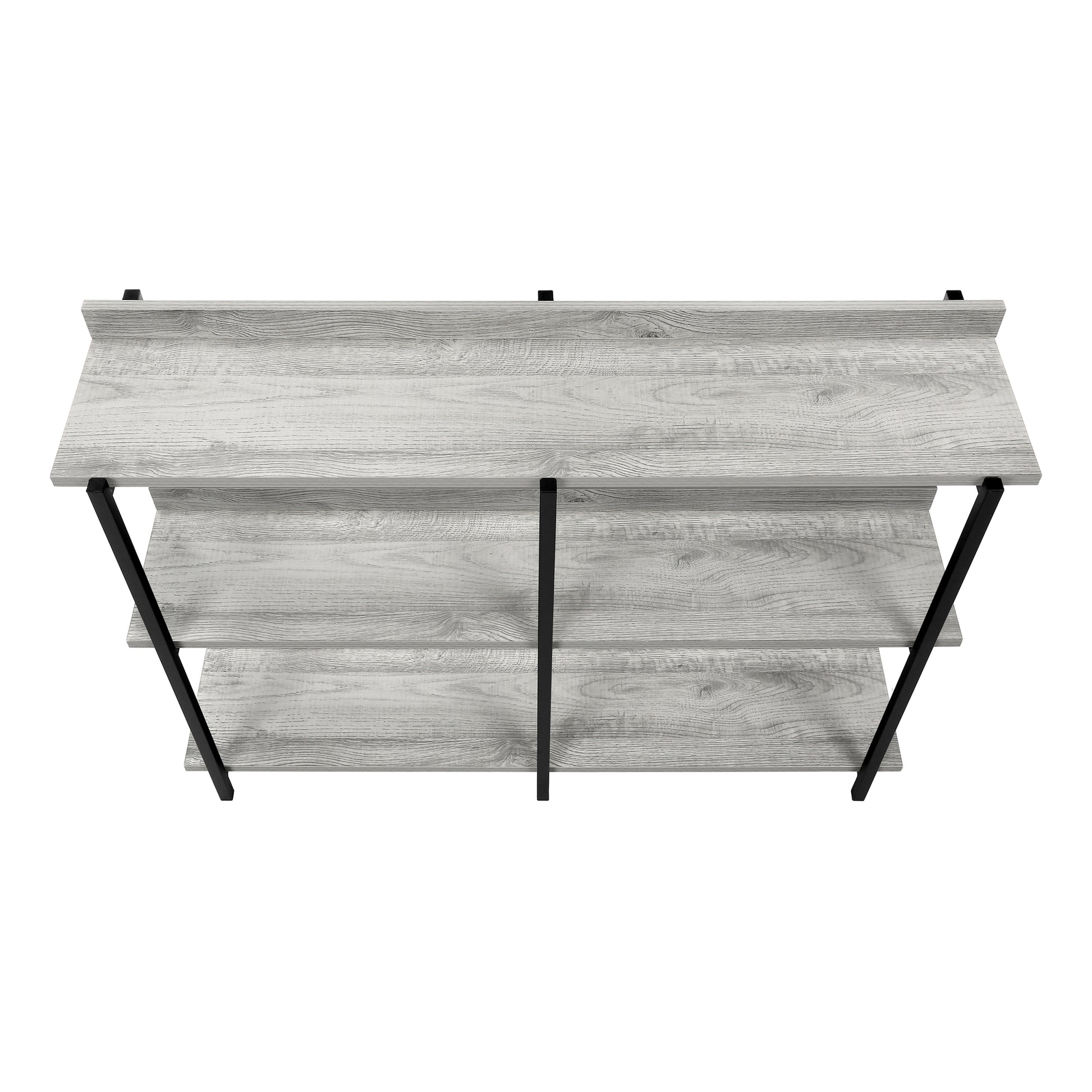 Accent Table - 48"L / Espresso / Black Metal Hall Console-Accent Table-DECOROLALA