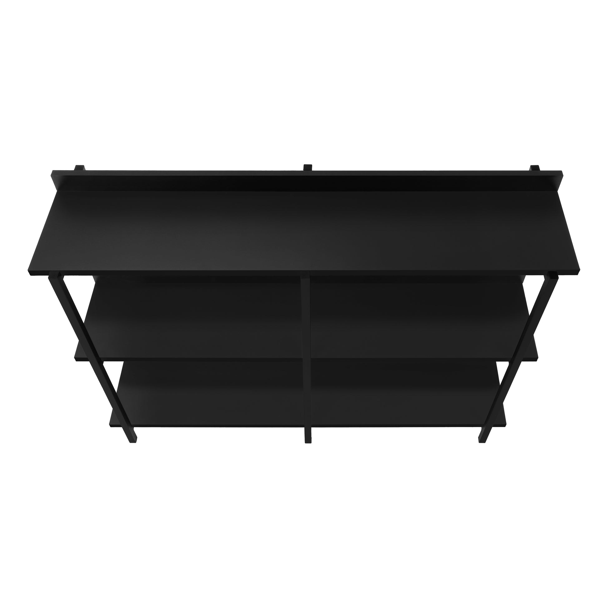 Accent Table - 48"L / Espresso / Black Metal Hall Console-Accent Table-DECOROLALA