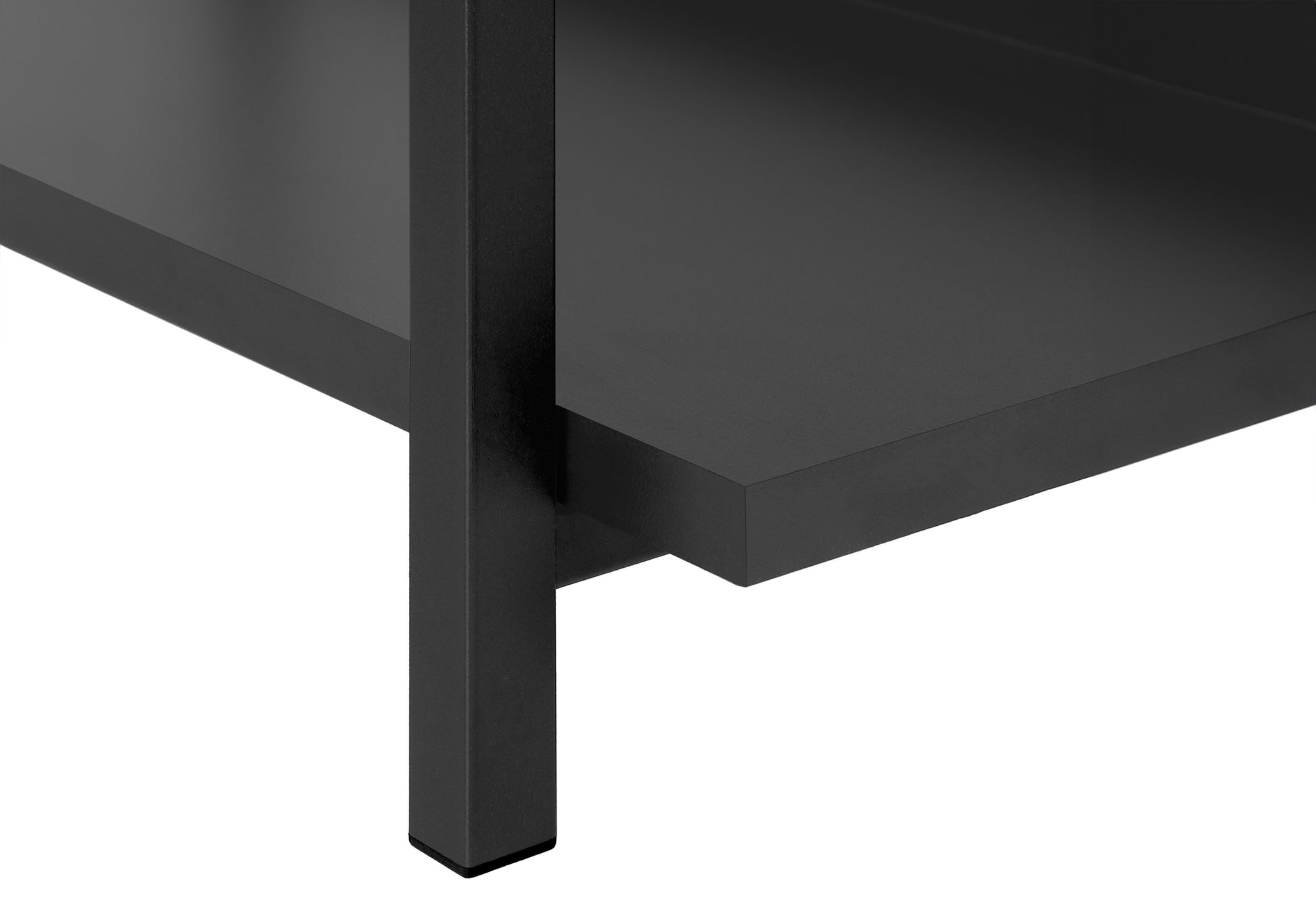 Accent Table - 48"L / Espresso / Black Metal Hall Console-Accent Table-DECOROLALA