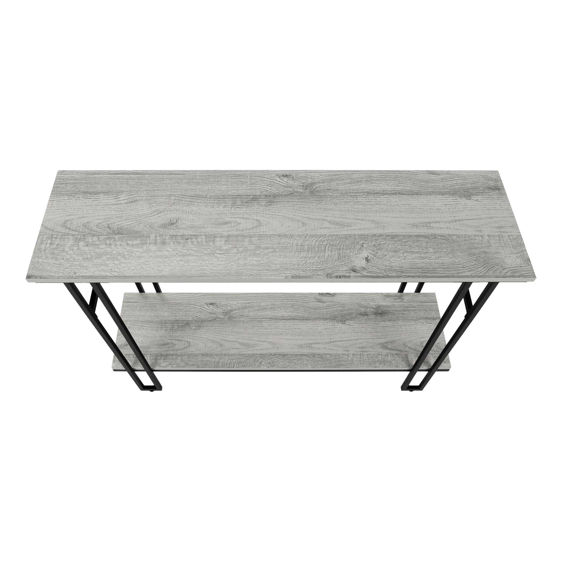 Accent Table - 48"L / Grey / Black Metal Hall Console-Accent Table-DECOROLALA