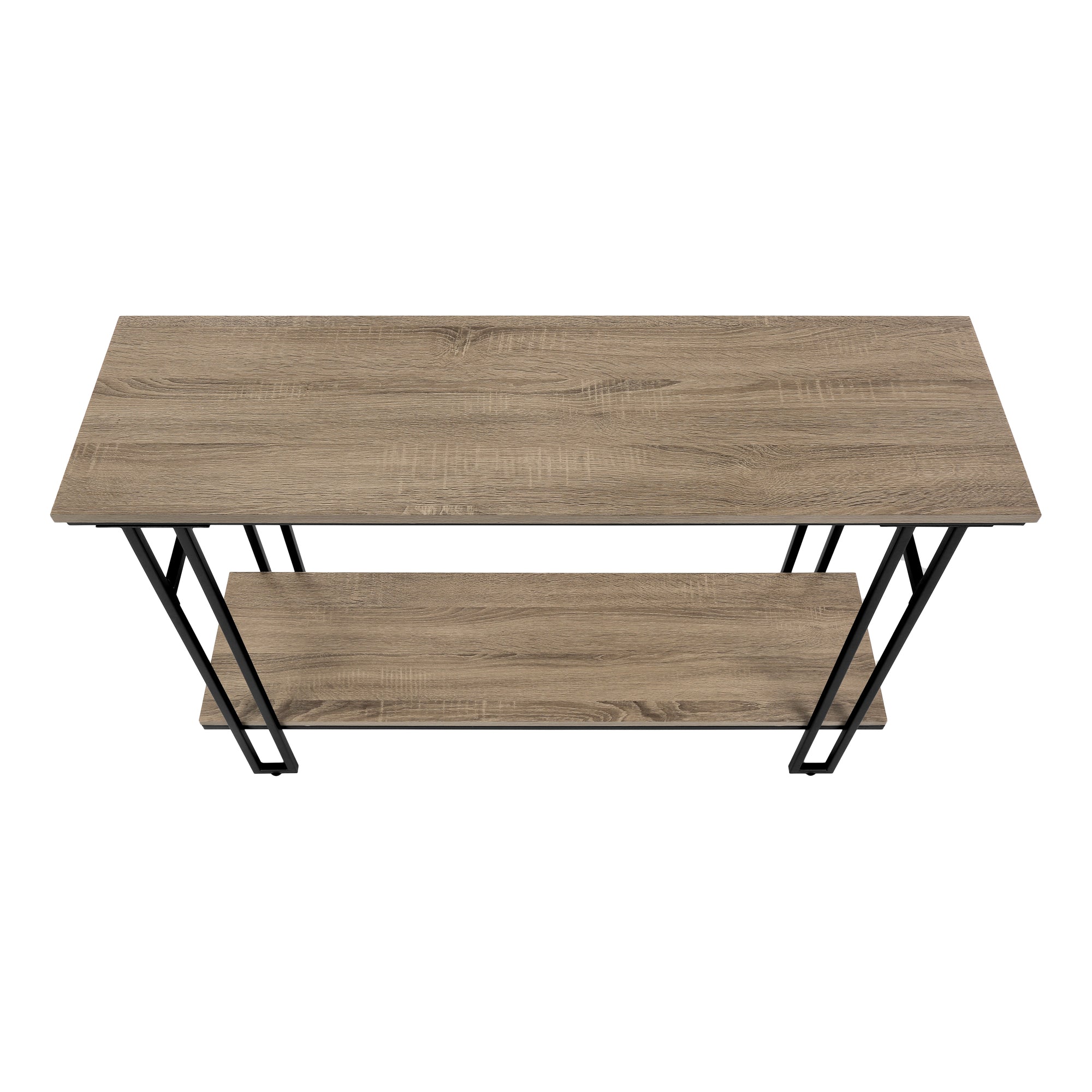 Accent Table - 48"L / Grey / Black Metal Hall Console-Accent Table-DECOROLALA