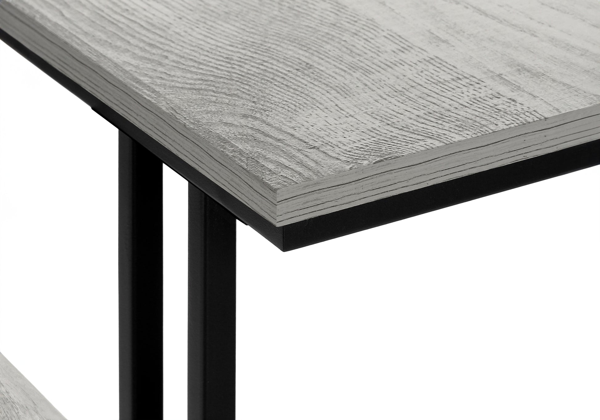 Accent Table - 48"L / Grey / Black Metal Hall Console-Accent Table-DECOROLALA