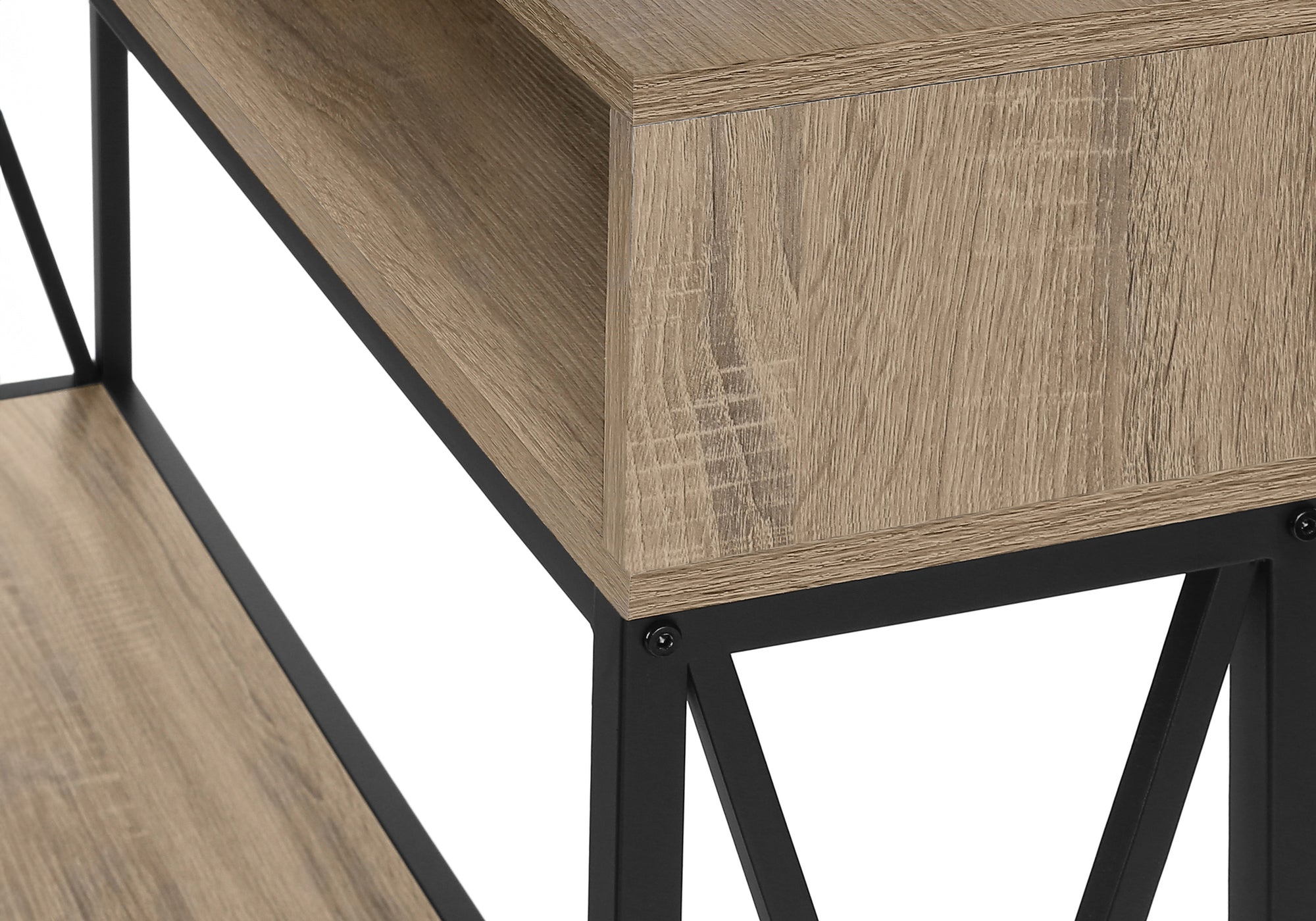 Accent Table - 48"L / Grey / Black Metal Hall Console-Accent Table-DECOROLALA