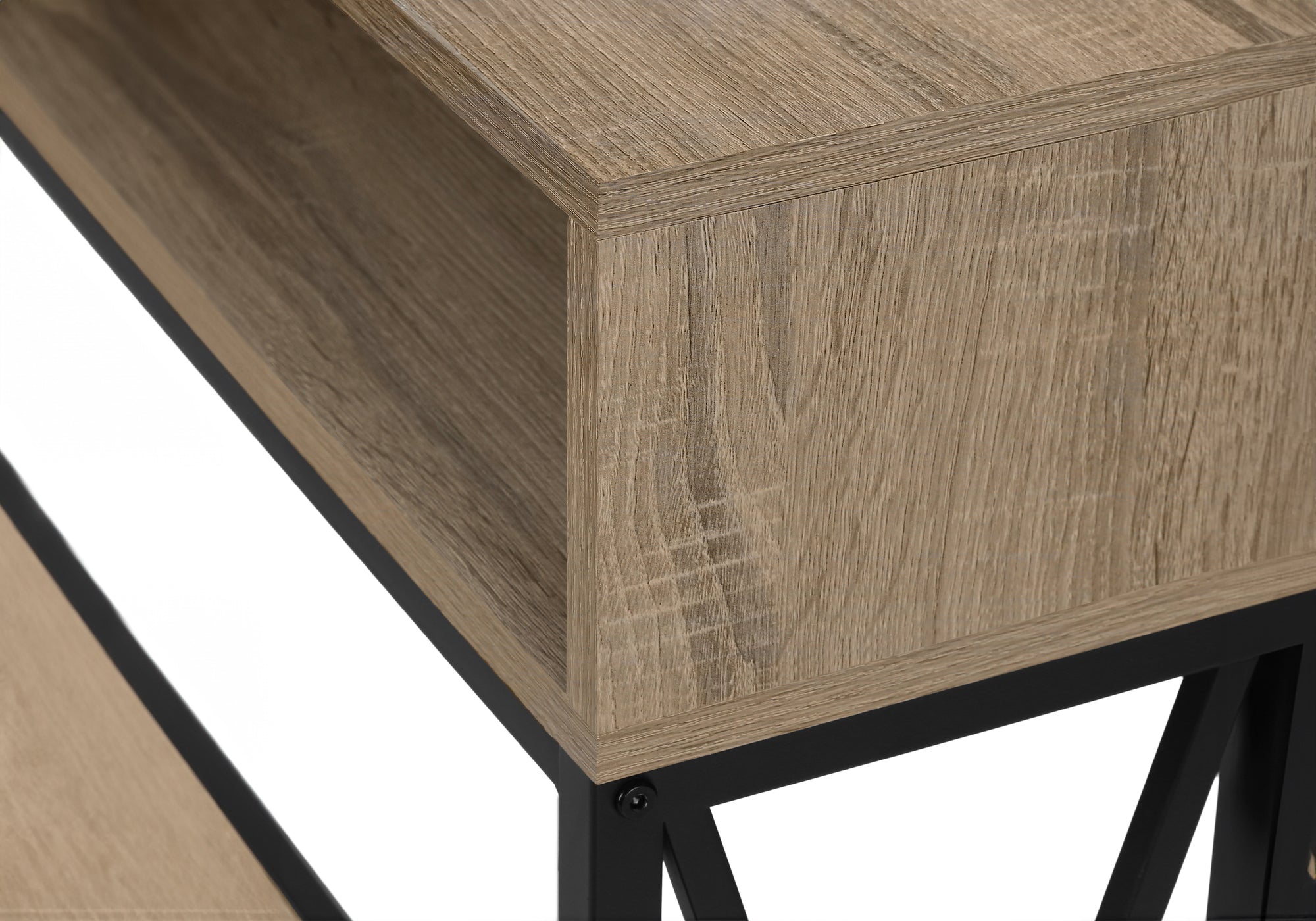 Accent Table - 48"L / Grey / Black Metal Hall Console-Accent Table-DECOROLALA