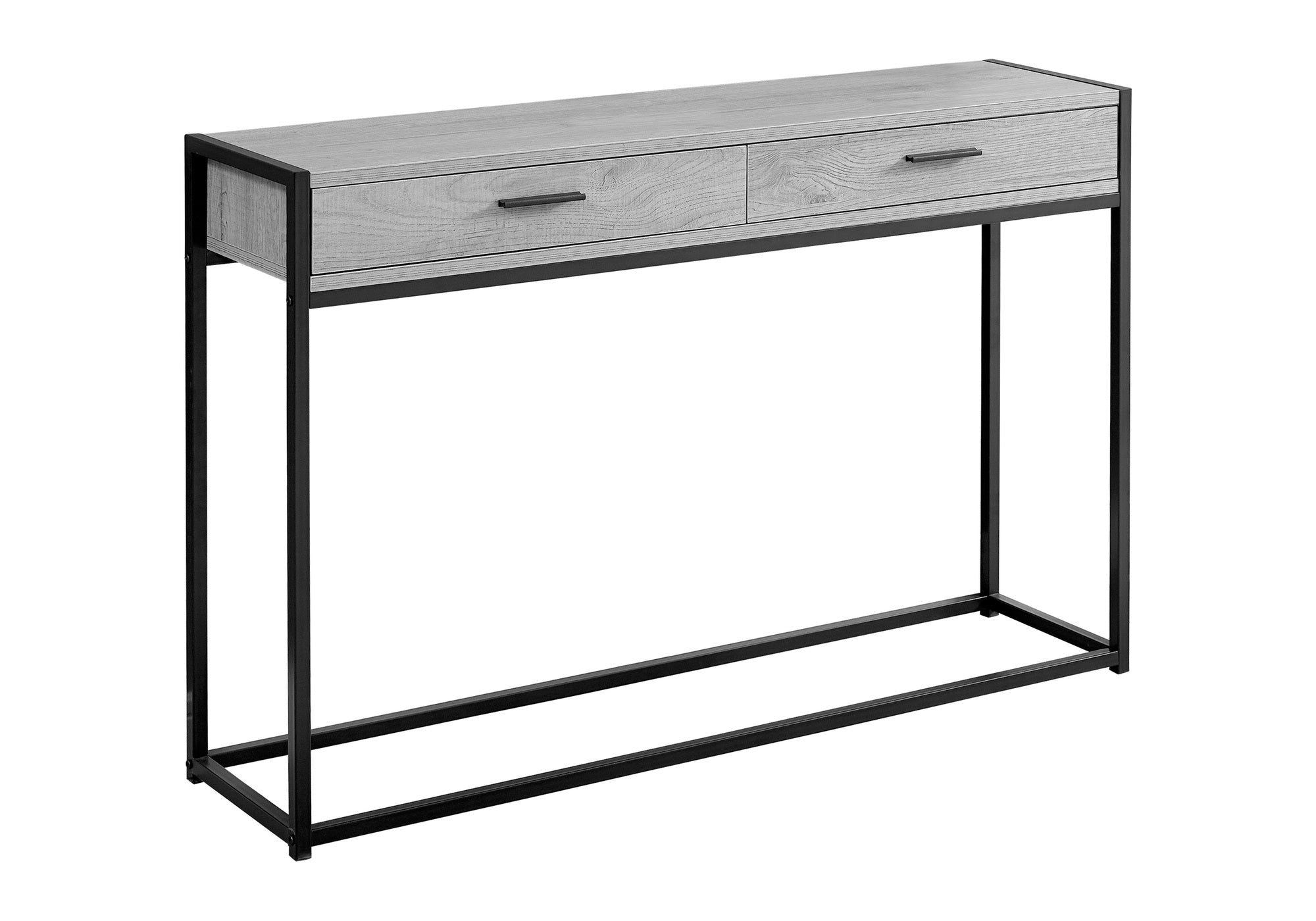 Accent Table - 48"L / Grey / Black Metal Hall Console-Accent Table-DECOROLALA