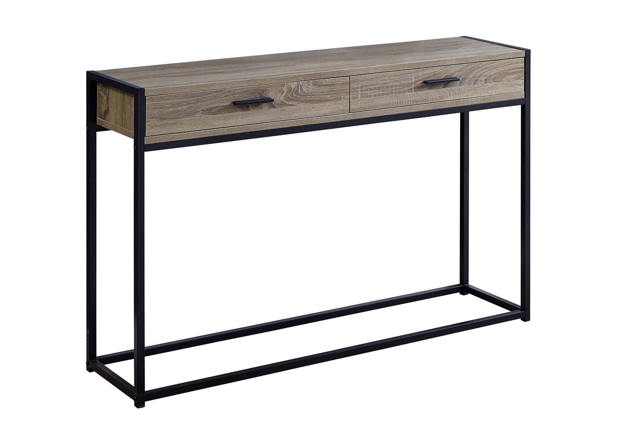 Accent Table - 48"L / Grey / Black Metal Hall Console-Accent Table-DECOROLALA