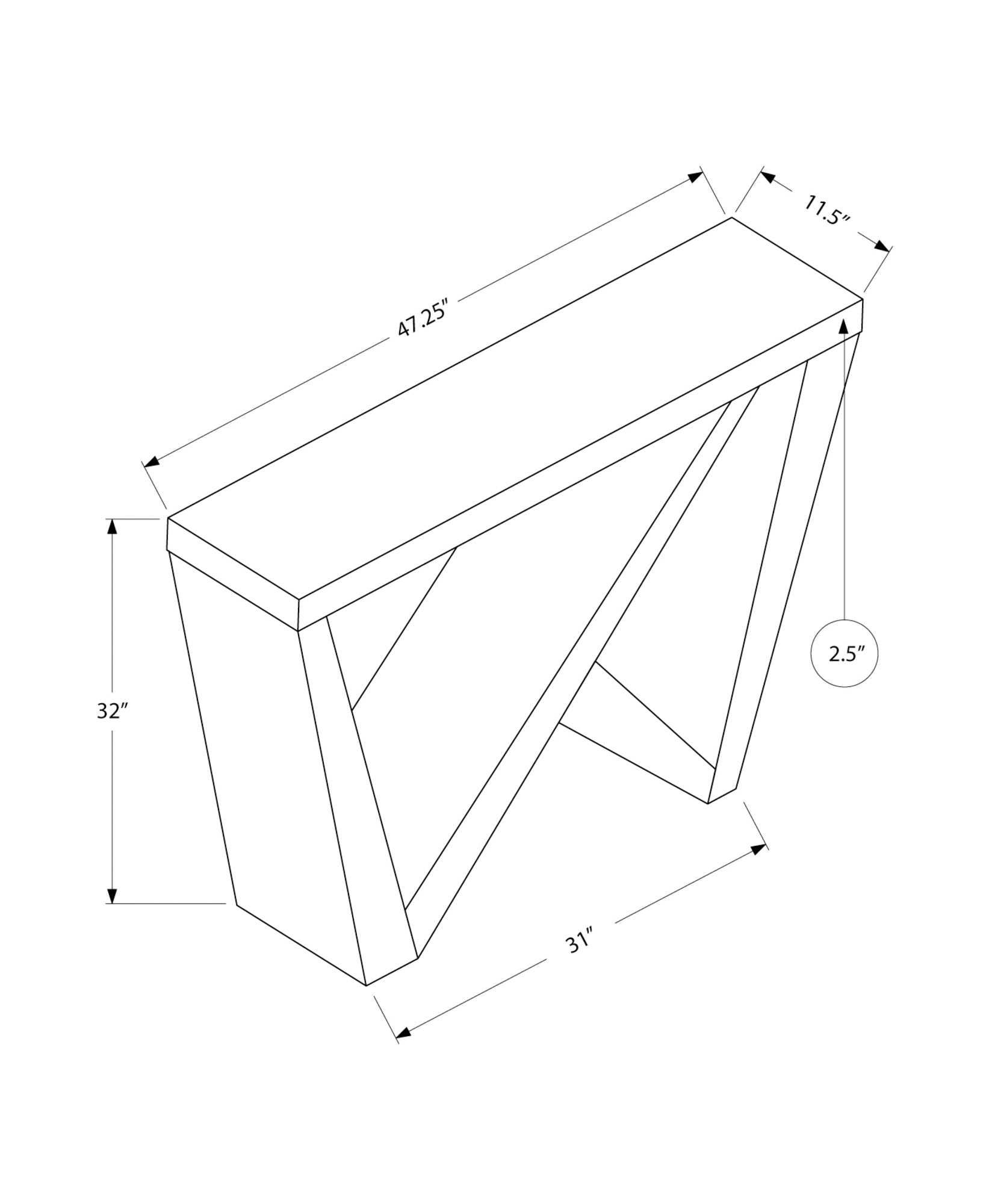 Accent Table - 48"L / White Hall Console-Accent Table-DECOROLALA